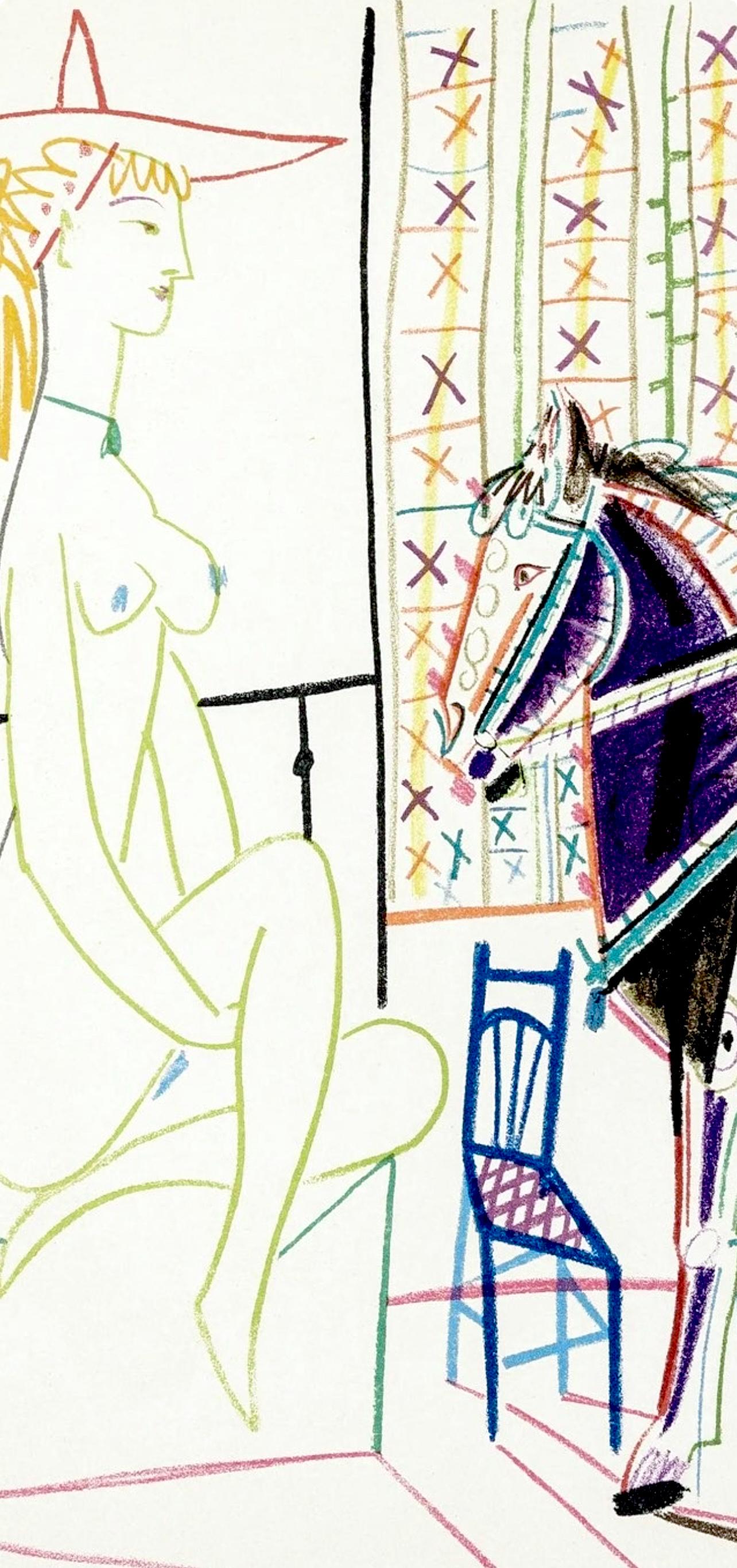 Picasso, Komposition, La Comédie Humaine, Verve: Revue Artistique (nach) (Beige), Figurative Print, von Pablo Picasso