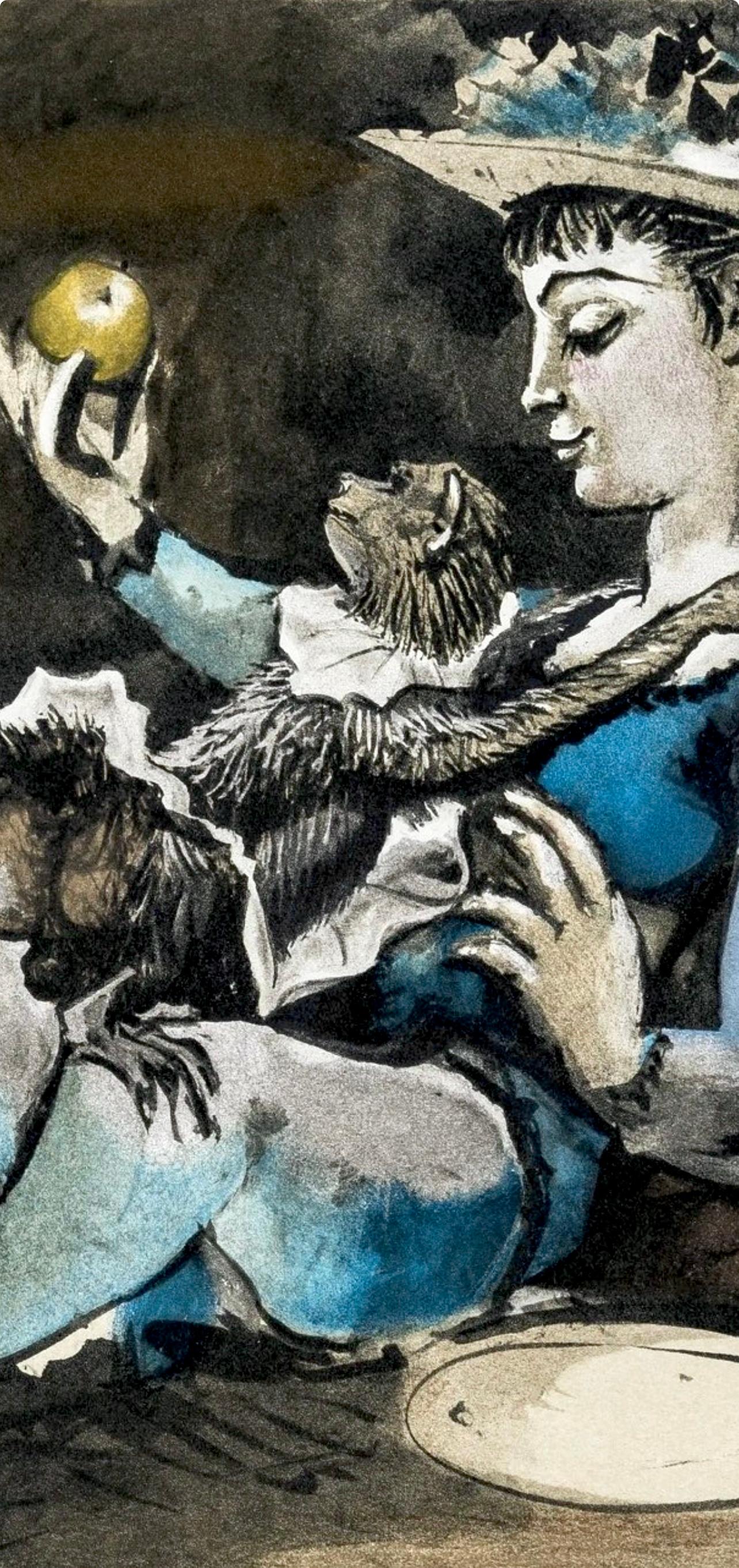 Picasso, Komposition, La Comédie Humaine, Verve: Revue Artistique (nach) (Grau), Abstract Print, von Pablo Picasso