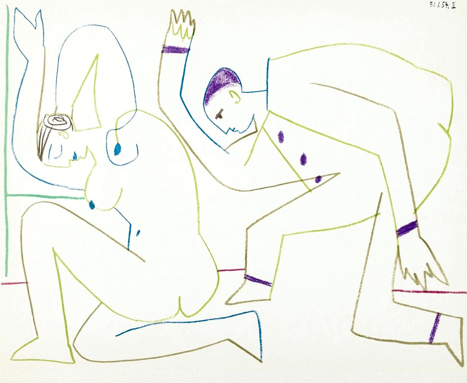 Pablo Picasso Abstract Print - Picasso, Composition, La Comédie Humaine, Verve: Revue Artistique (after)