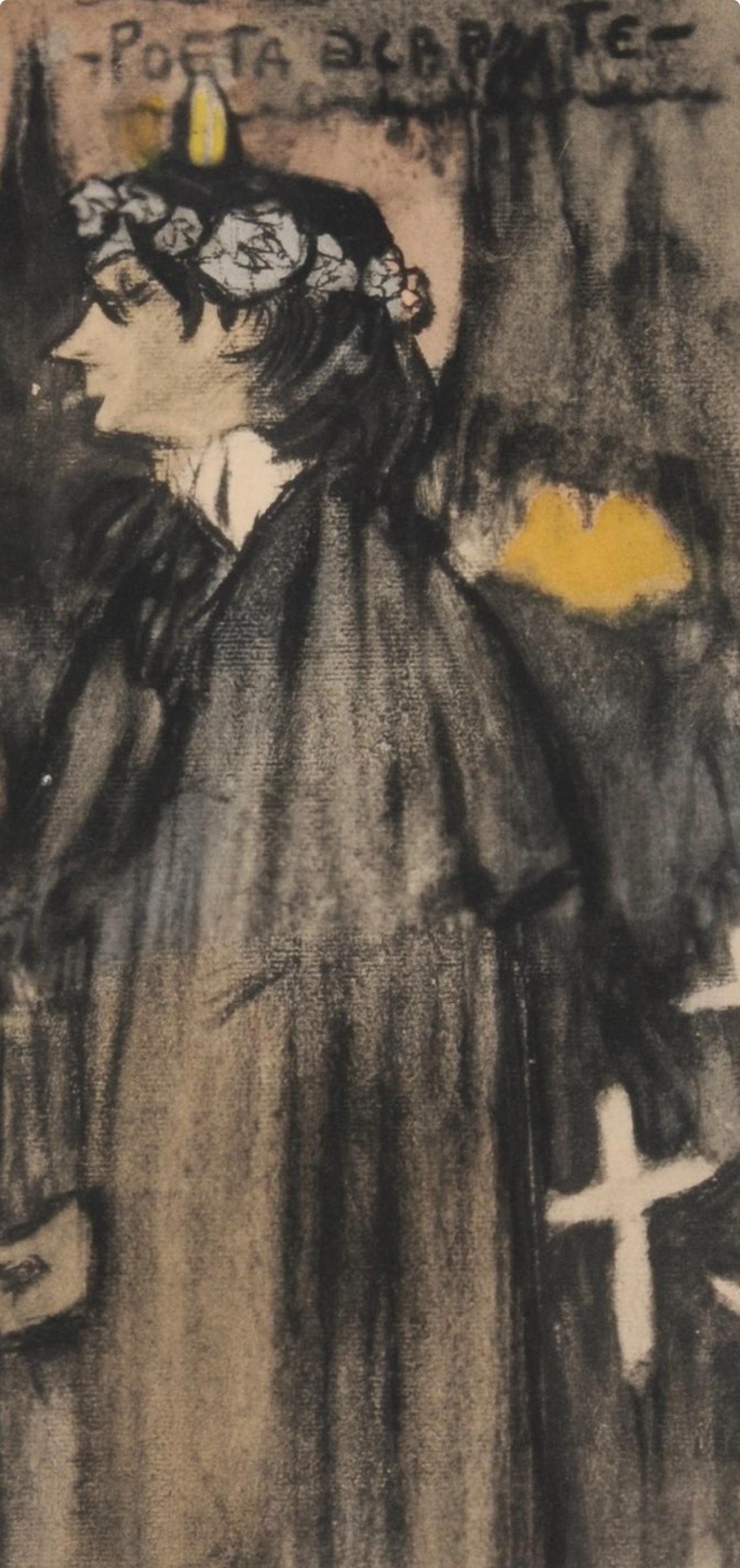 Picasso, Composition, Les Bleus de Barcelone (après) - Gris Figurative Print par Pablo Picasso