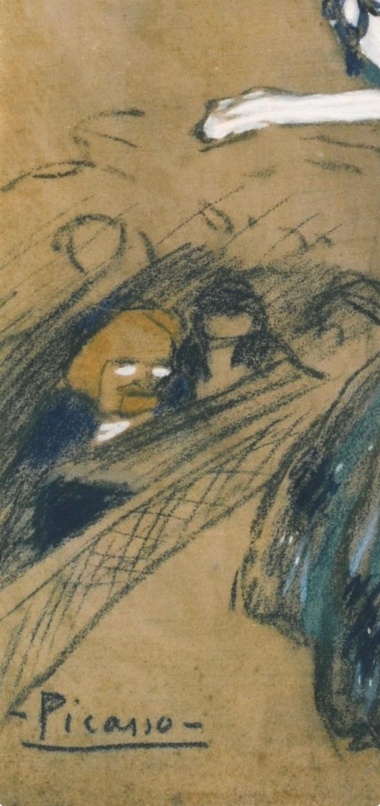 Lithograph and stencil with gouache and pastel inks on vélin de Rives paper, archivally hinged on vélin de Rives backing sheet, as issued. Inscription: signed in the plate and unnumbered, as issued. Good condition. Notes: From the folio, Les Bleus