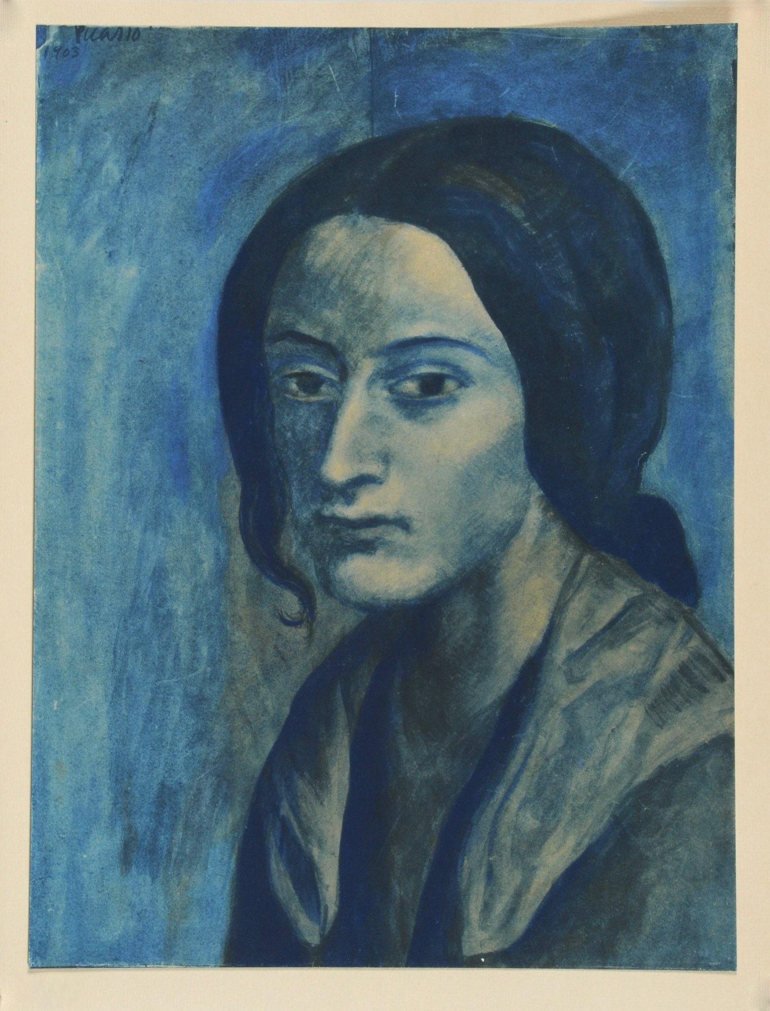 Picasso, Komposition, Les Bleus de Barcelone (nachdem) im Angebot 1