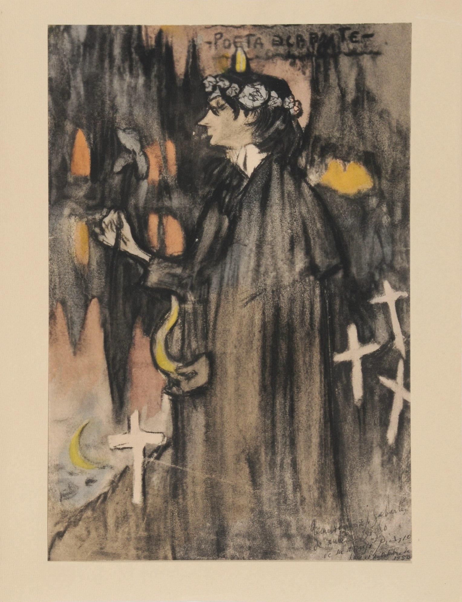 Picasso, Composition, Les Bleus de Barcelone (après) en vente 2