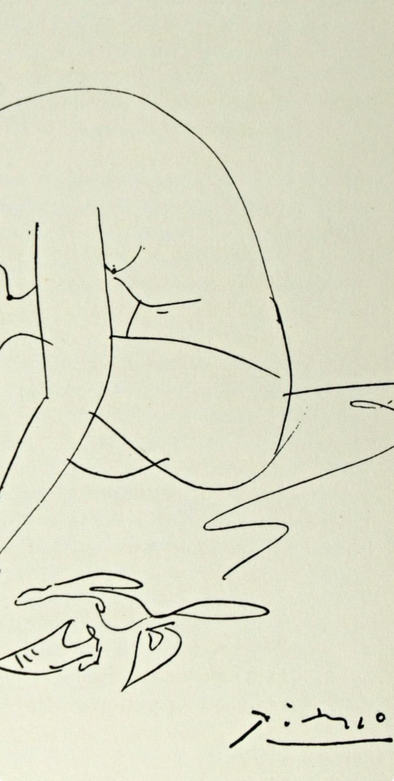Picasso, Composition, Les Cavaliers d'Ombre (après) - Beige Landscape Print par Pablo Picasso