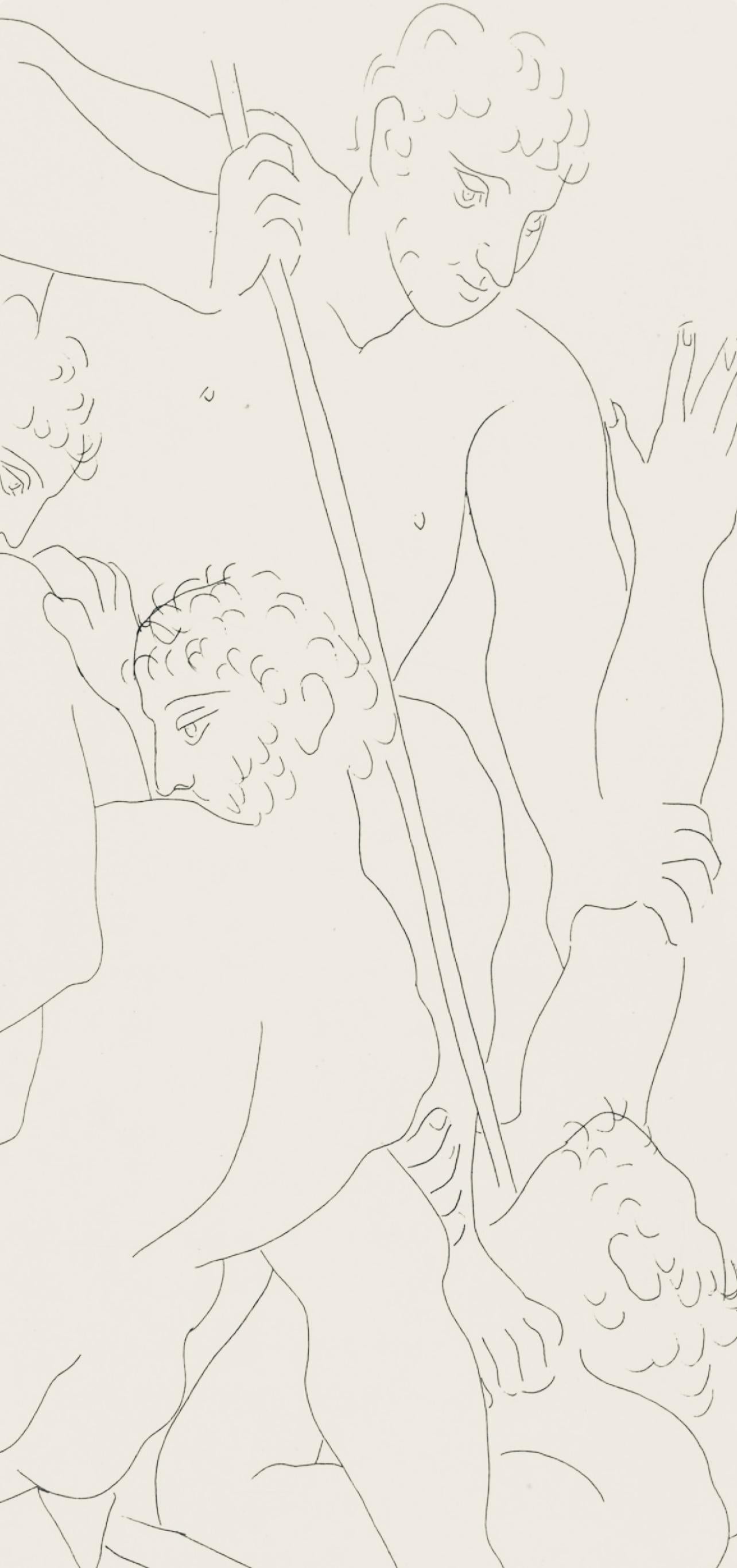 Picasso, Composition, Les Métamorphoses (d'après) - Beige Figurative Print par Pablo Picasso
