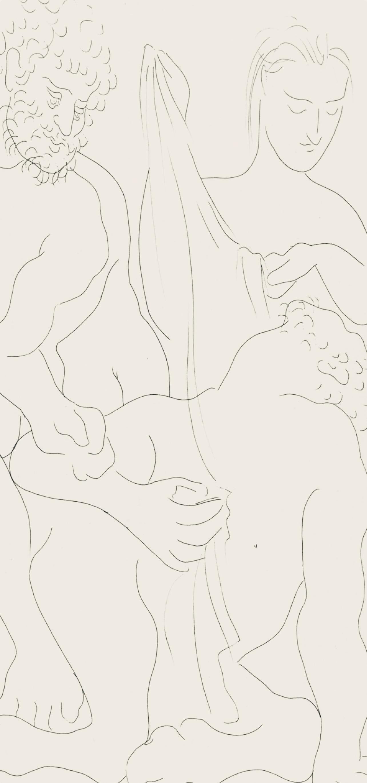 Picasso, Composition, Les Métamorphoses (d'après) - Beige Figurative Print par Pablo Picasso