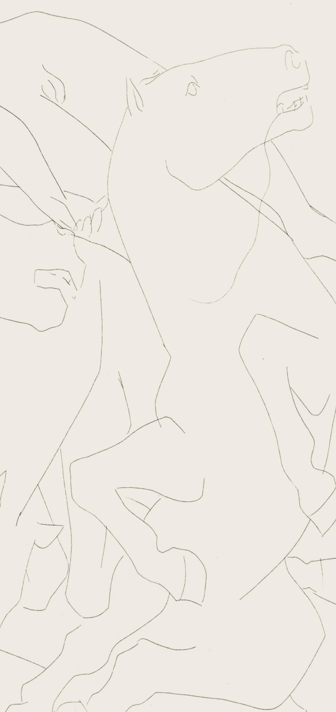 Picasso, Composition, Les Métamorphoses (d'après) - Blanc Landscape Print par Pablo Picasso