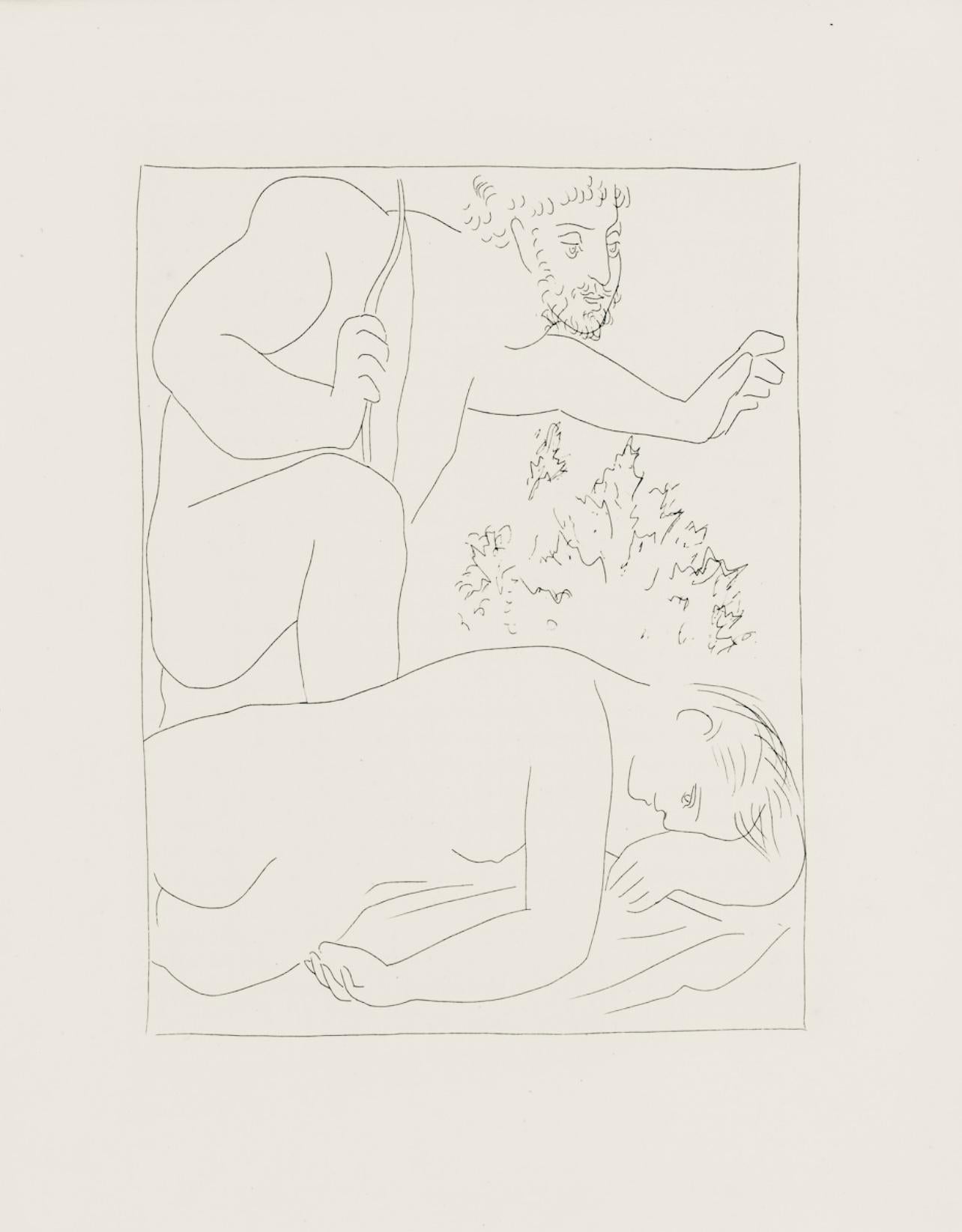 Medium: Lithograph on vélin papier Vergé fin blanc des papeteries de Bellerive paper
Year: 1970
Paper Size: 11.024 x 8.66 inches
Inscription: Inscription: Unsigned and unnumbered, as issued
Notes: From the folio, Les Métamorphoses, eaux-fortes