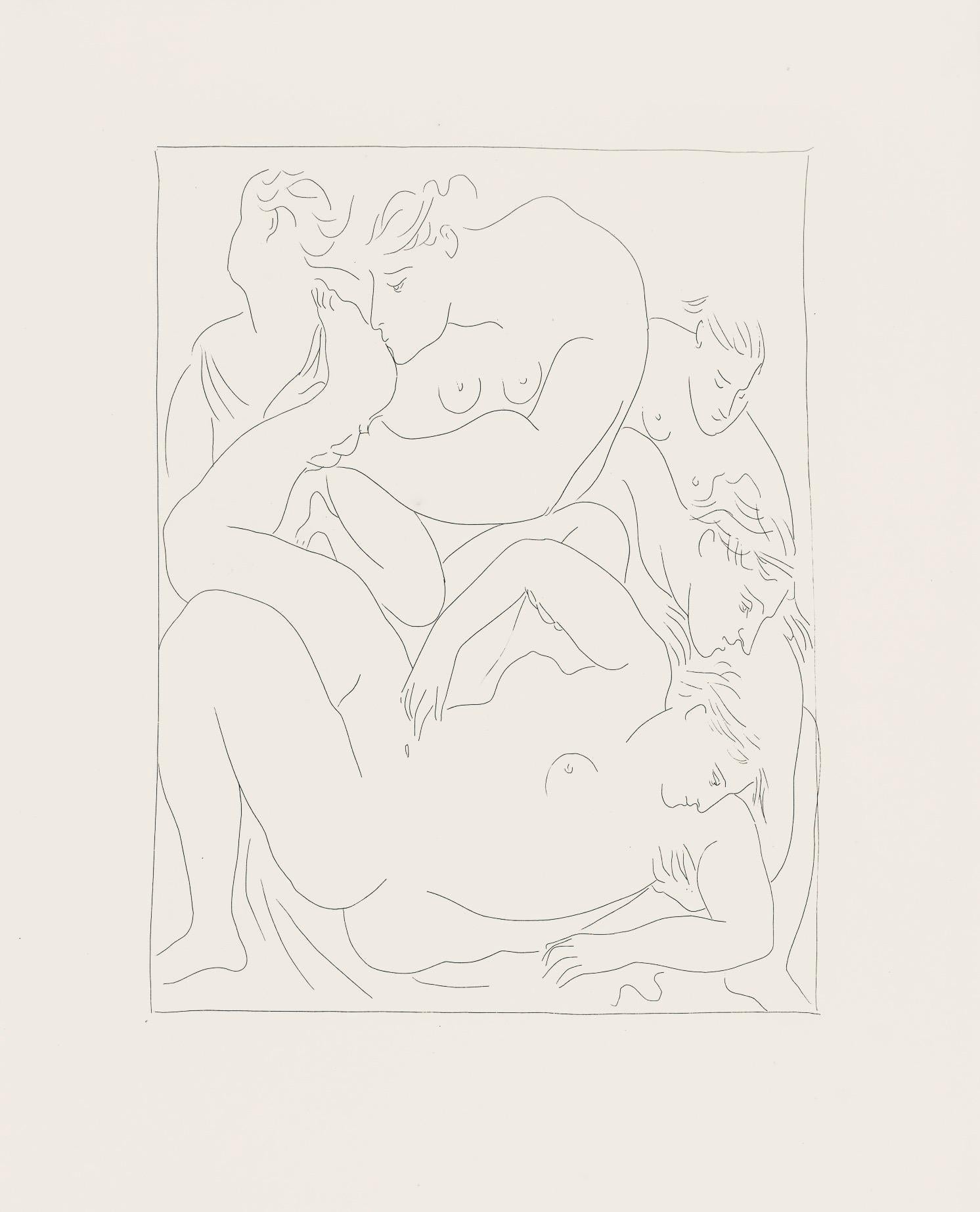 Medium: Lithograph on vélin papier Vergé fin blanc des papeteries de Bellerive paper
Year: 1970
Paper Size: 11.024 x 8.66 inches
Inscription: Inscription: Unsigned and unnumbered, as issued
Notes: From the folio, Les Métamorphoses, eaux-fortes