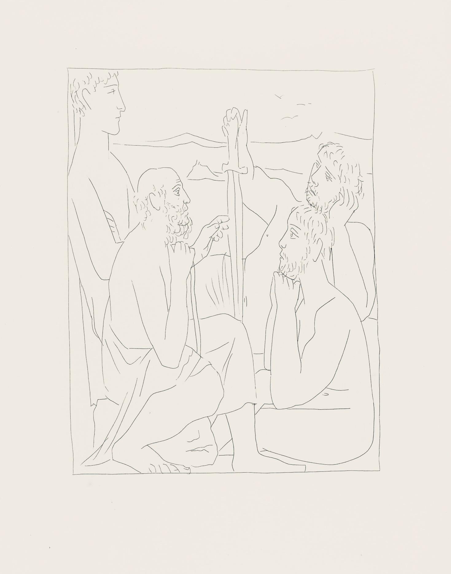 Medium: Lithograph on vélin papier Vergé fin blanc des papeteries de Bellerive paper
Year: 1970
Paper Size: 11.024 x 8.66 inches
Inscription: Inscription: Unsigned and unnumbered, as issued
Notes: From the folio, Les Métamorphoses, eaux-fortes