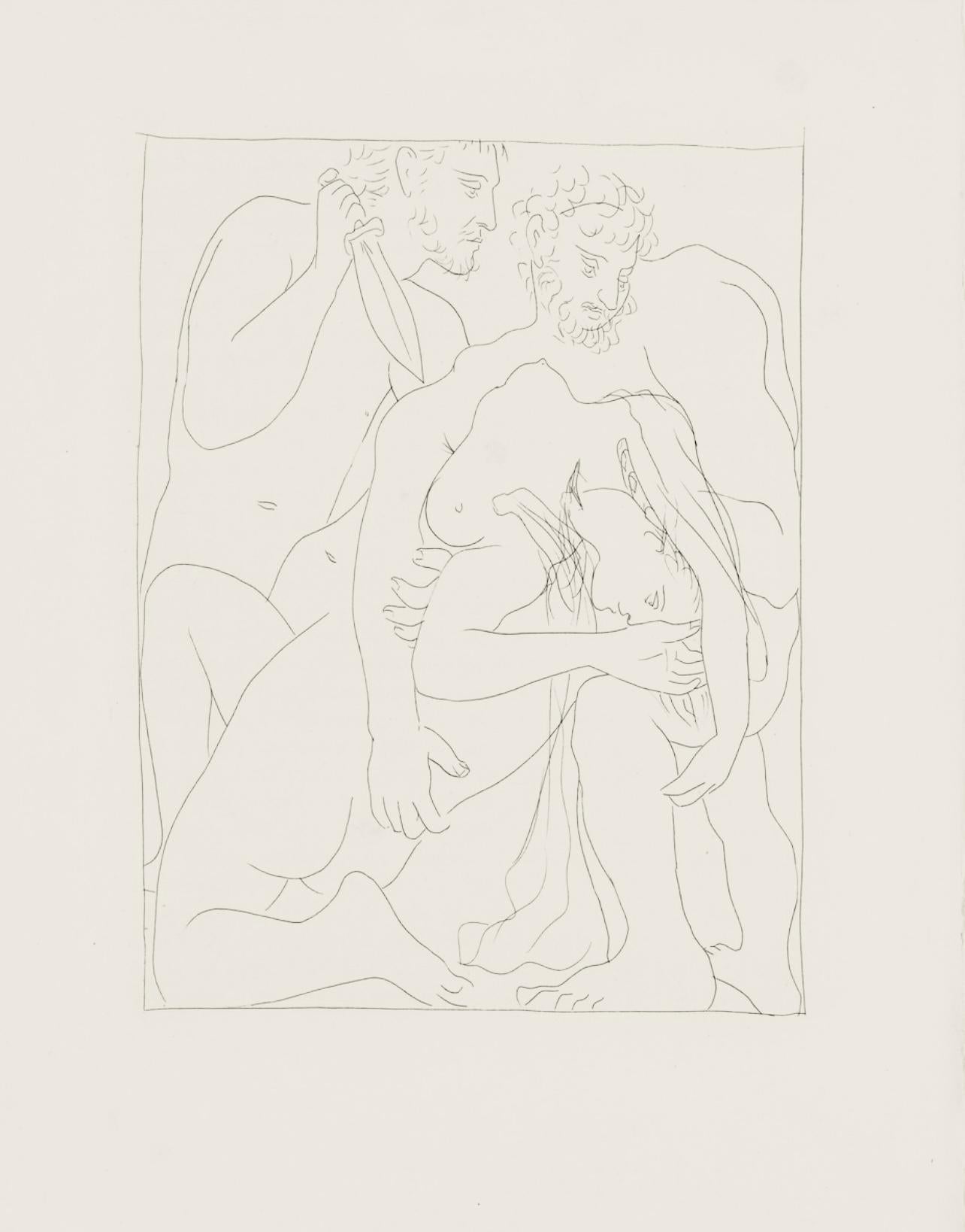 Medium: Lithograph on vélin papier Vergé fin blanc des papeteries de Bellerive paper
Year: 1970
Paper Size: 11.024 x 8.66 inches
Inscription: Inscription: Unsigned and unnumbered, as issued
Notes: From the folio, Les Métamorphoses, eaux-fortes