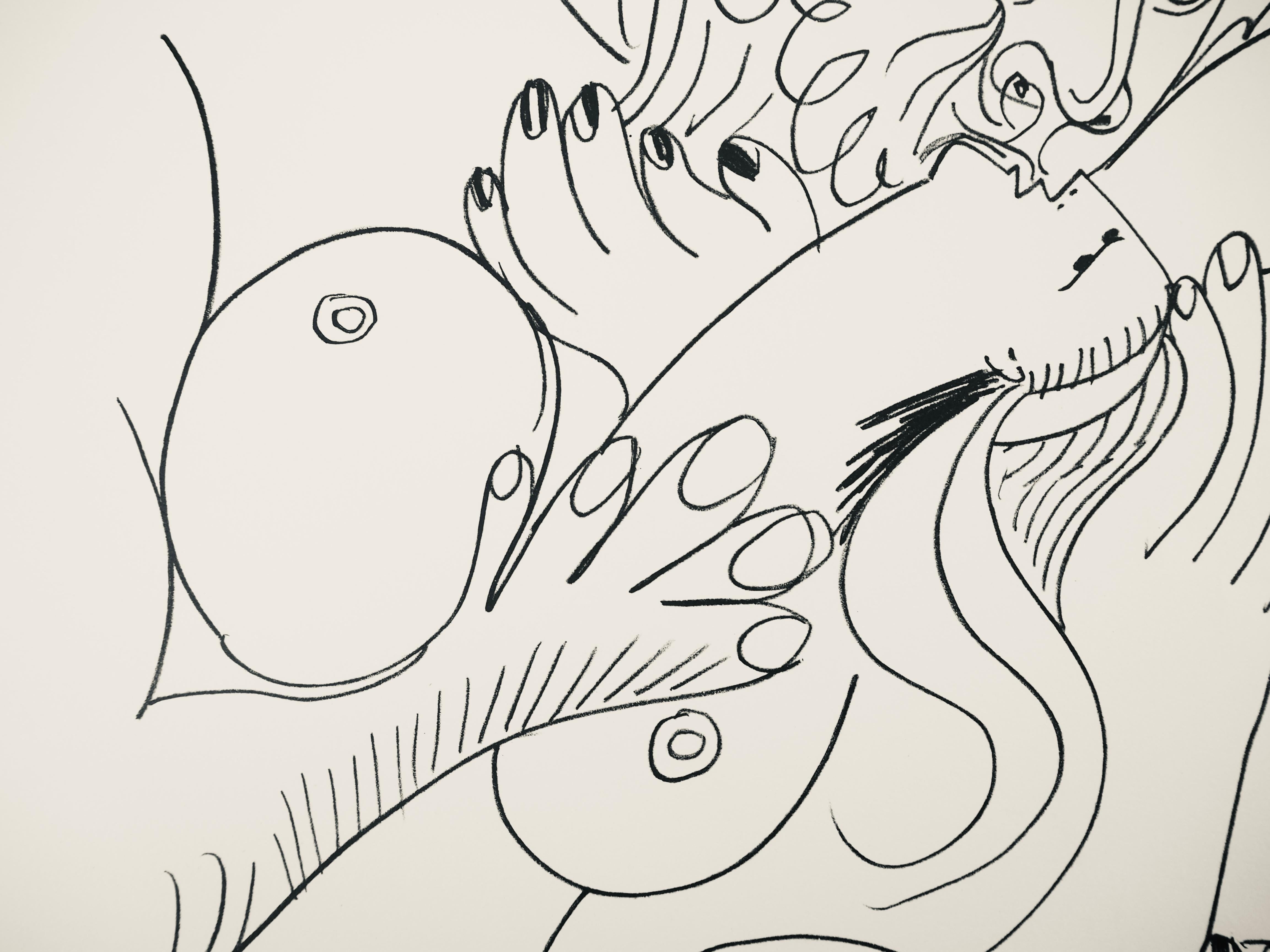Picasso, Composition (Orozco 193-204), Au Baiser D'Avignon (après) - Beige Figurative Print par Pablo Picasso