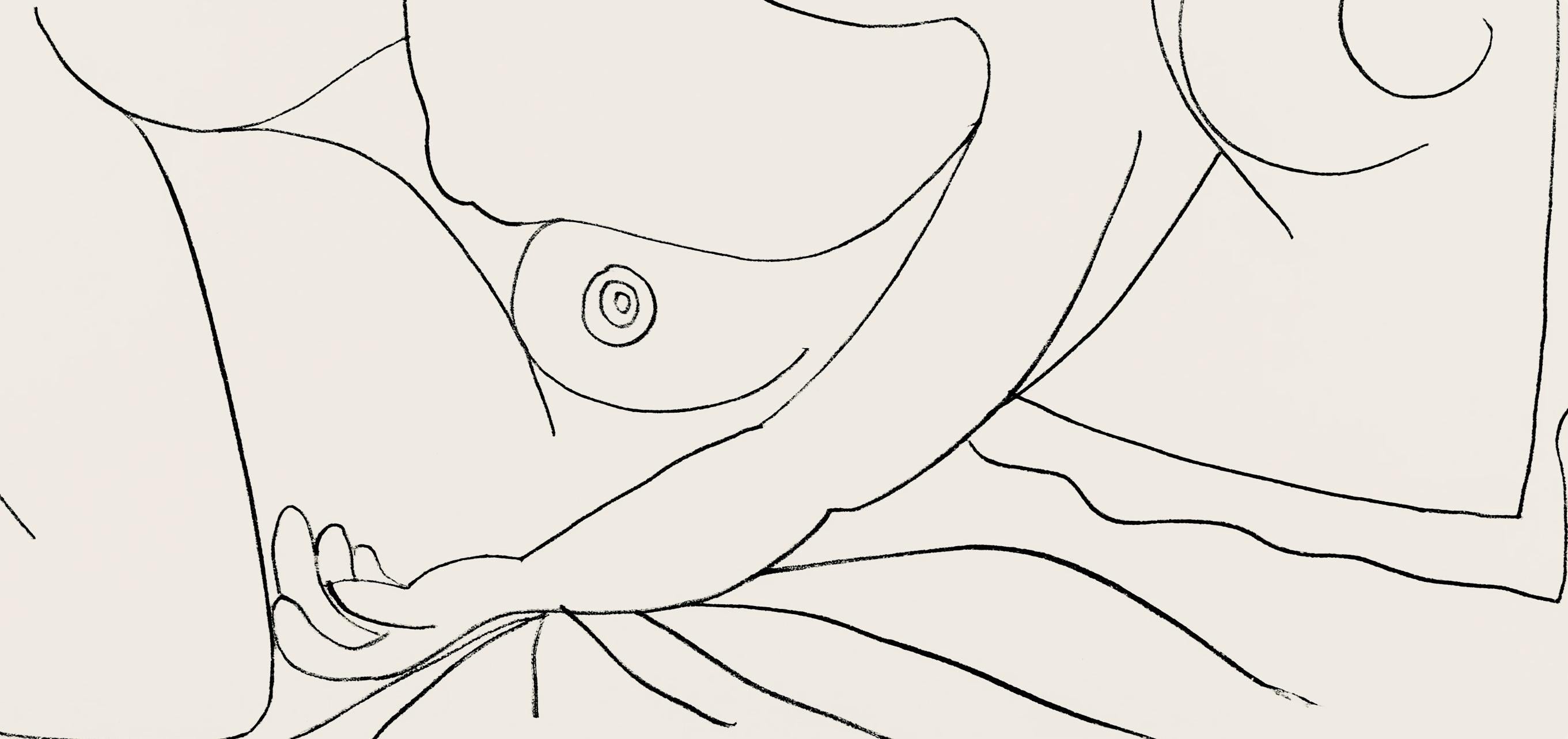 Picasso, Composition (Orozco 193-204), Au Baiser D'Avignon (after) - White Figurative Print by Pablo Picasso