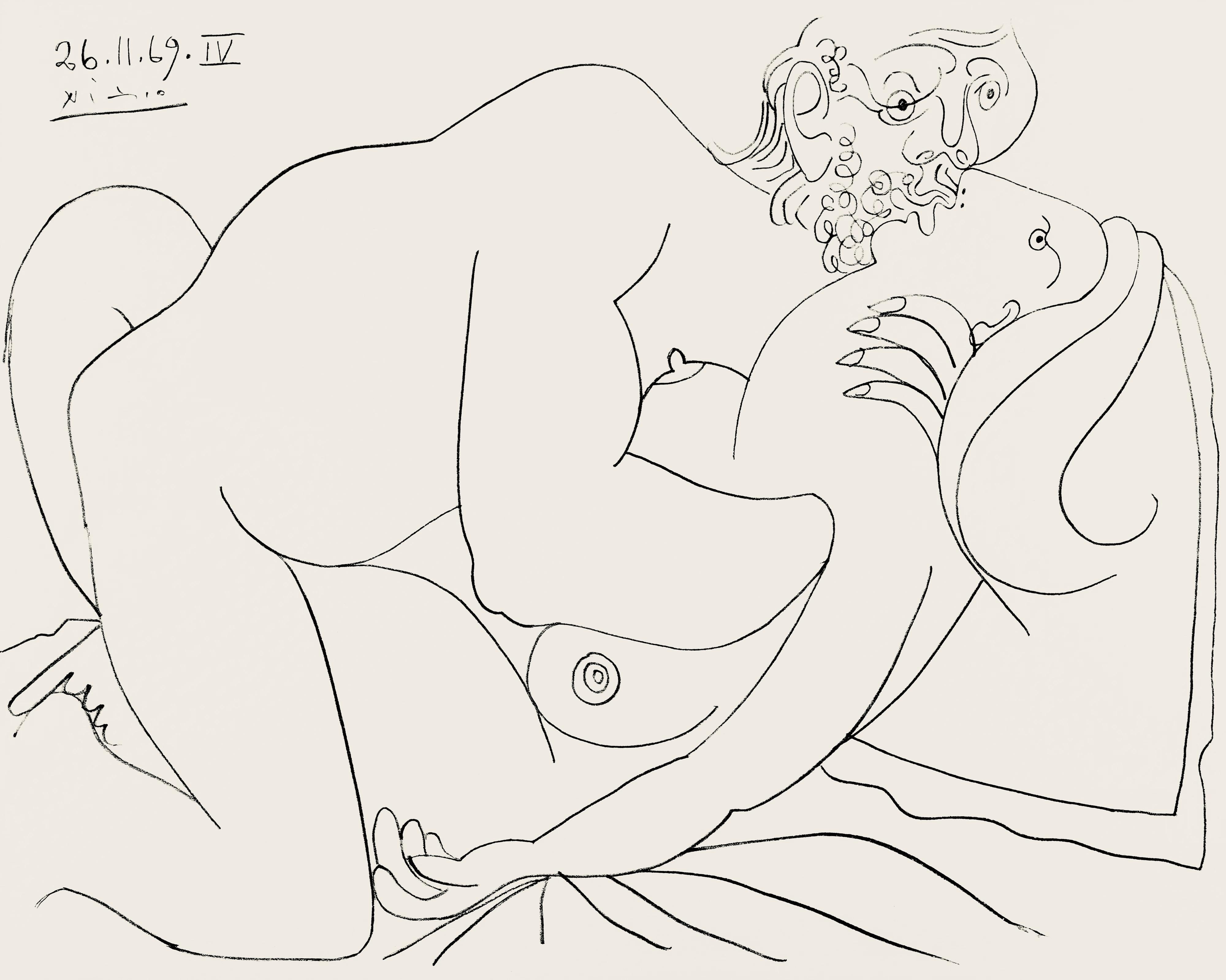 Pablo Picasso Figurative Print - Picasso, Composition (Orozco 193-204), Au Baiser D'Avignon (after)