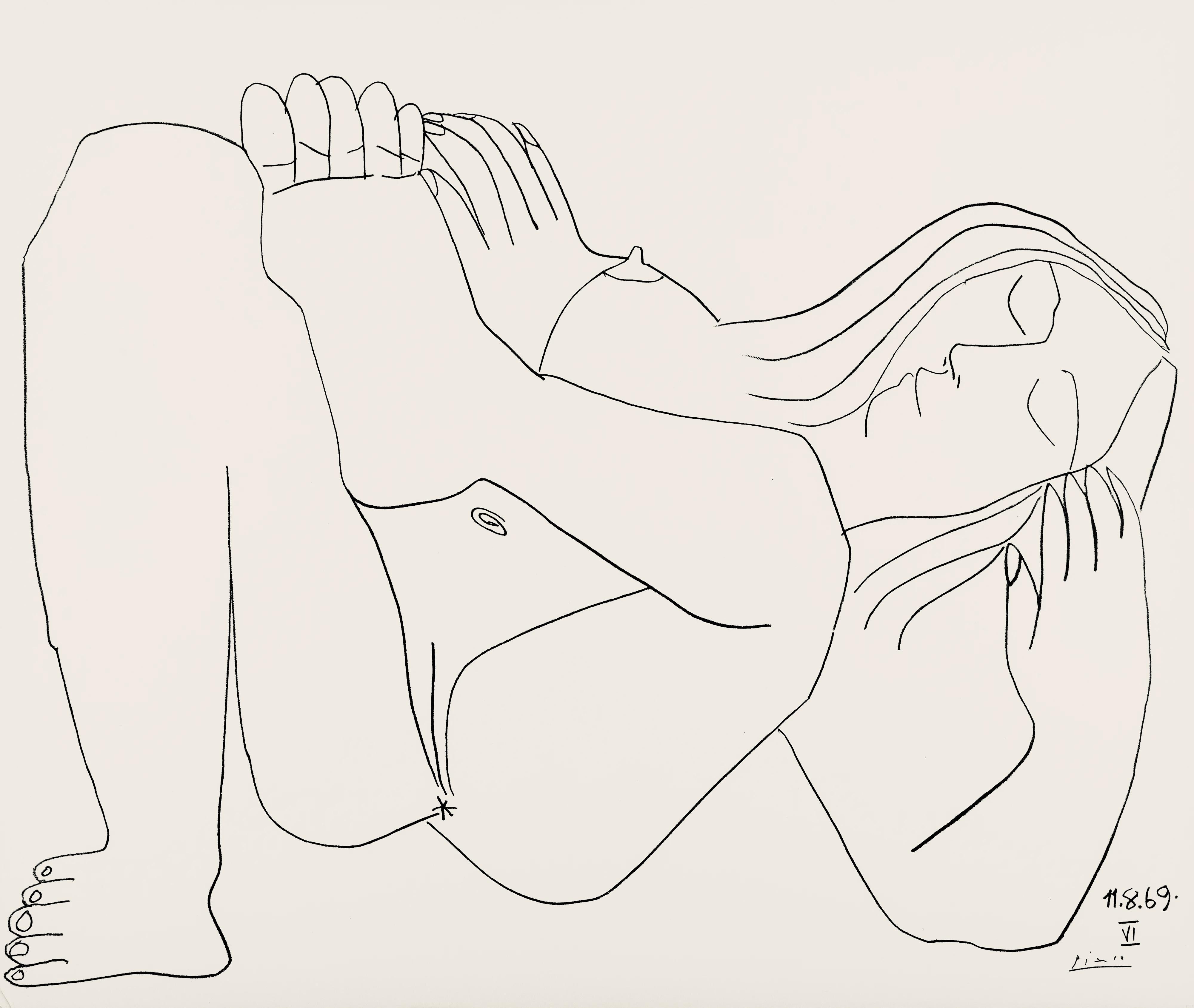 Pablo Picasso Figurative Print - Picasso, Composition (Orozco 193-204), Au Baiser D'Avignon (after)