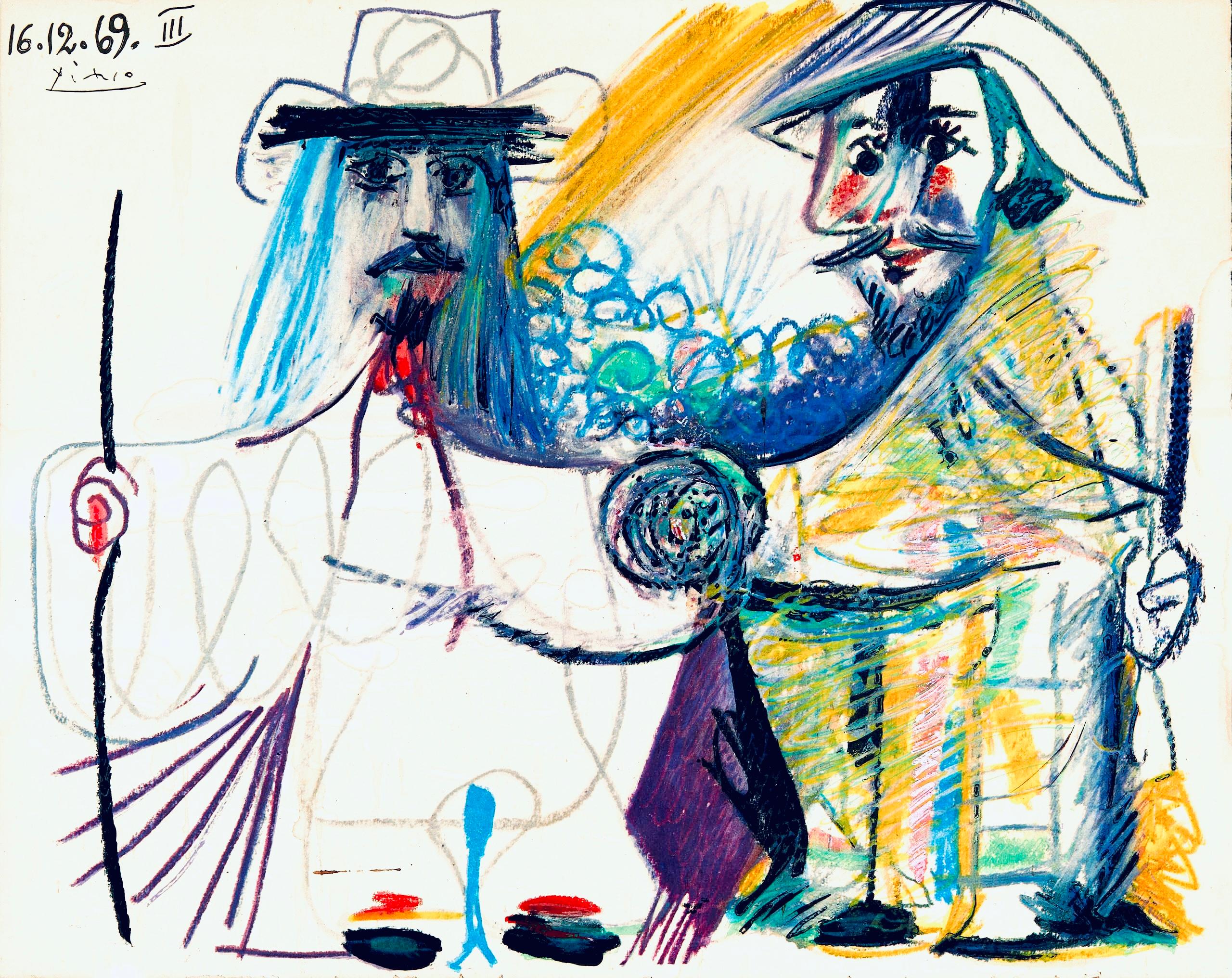 Landscape Print Pablo Picasso - Picasso, Composition (Orozco 193-204), Au Baiser D'Avignon (après)