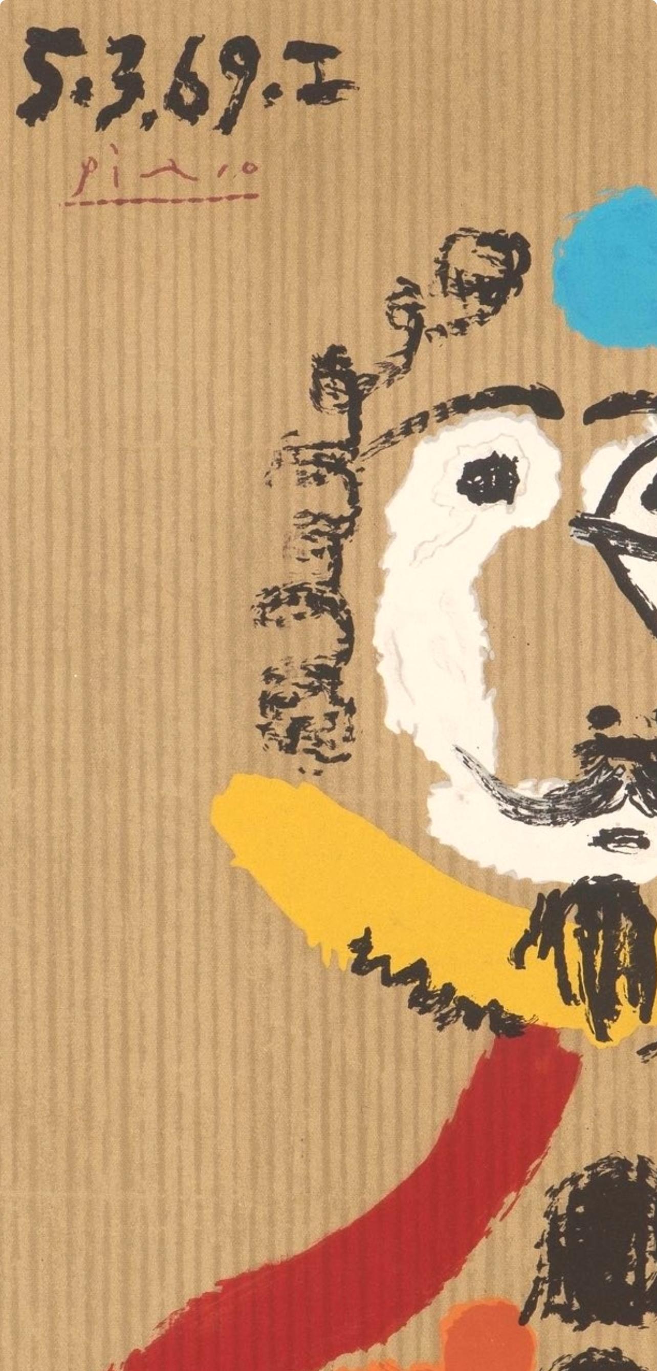 Picasso, Composition (Orozco 207-261), Vingt-Neuf Portraits Imaginaires (after) - Brown Landscape Print by Pablo Picasso