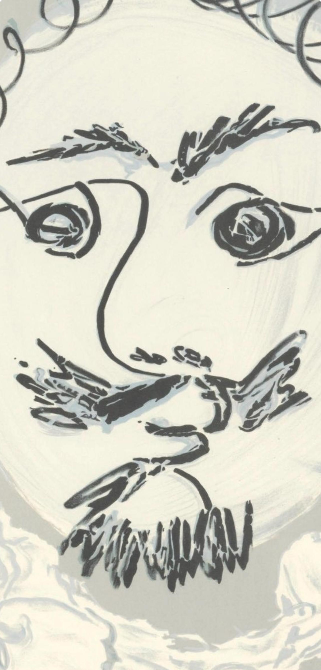 Picasso, Composition (Orozco 207-261), Vingt-Neuf Portraits Imaginaires (after) - Gray Figurative Print by Pablo Picasso