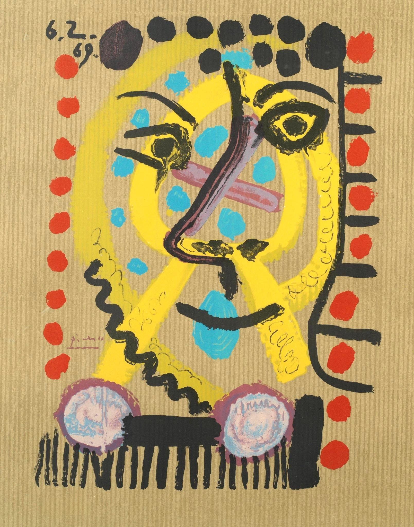 Lithographie sur papier vélin d'Arches. Signé dans la plaque, tel que publié. Bon état. Notes : Extrait du folio, Picasso, Vingt-Neuf Portraits Imaginaires, 1969. Publié par les Éditions Cercle d'Art, Paris ; rendu par Marcel Salinas, Paris ;