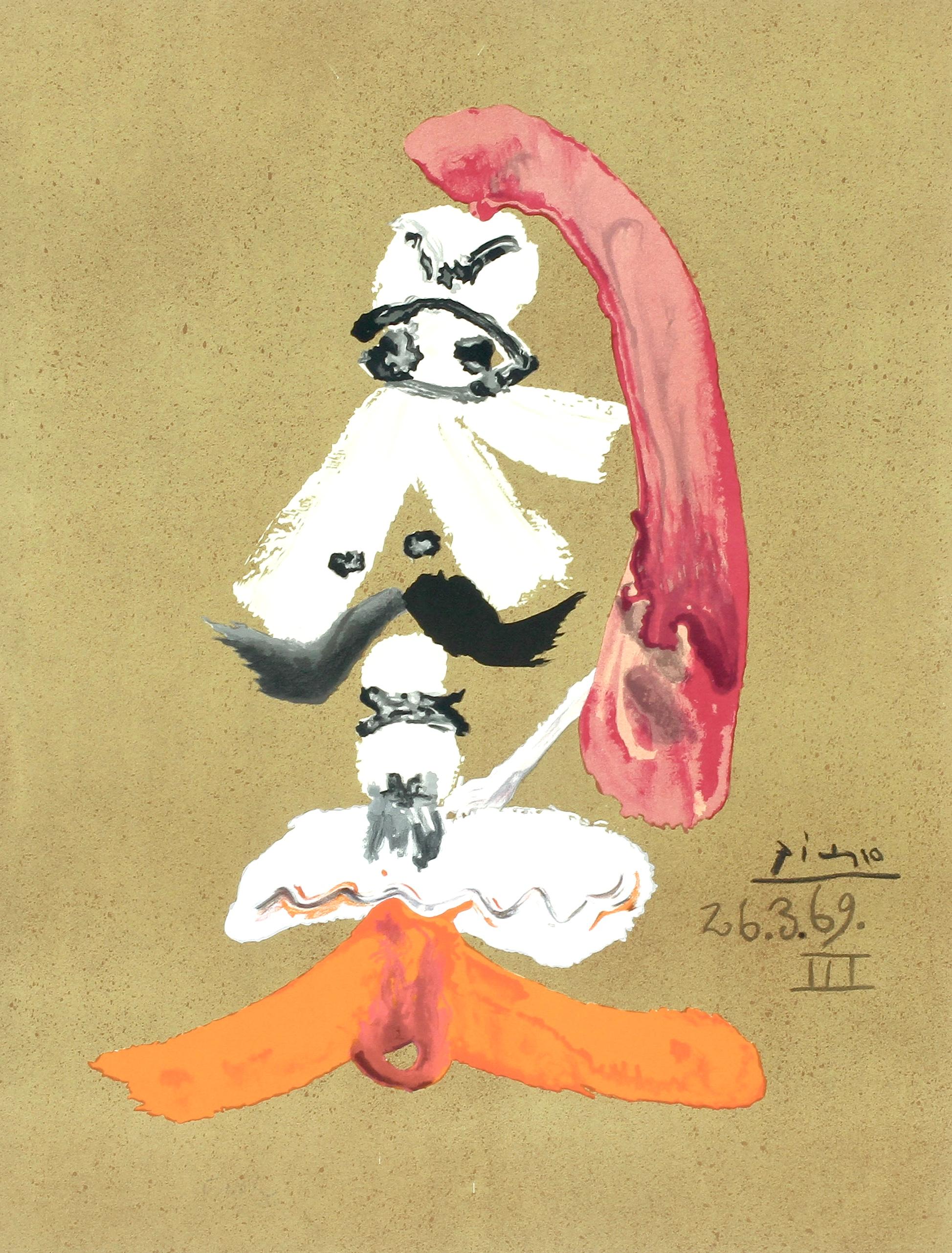 Lithographie sur papier vélin d'Arches. Signé dans la plaque, tel que publié. Bon état. Notes : Extrait du folio, Picasso, Vingt-Neuf Portraits Imaginaires, 1969. Publié par les Éditions Cercle d'Art, Paris ; rendu par Marcel Salinas, Paris ;