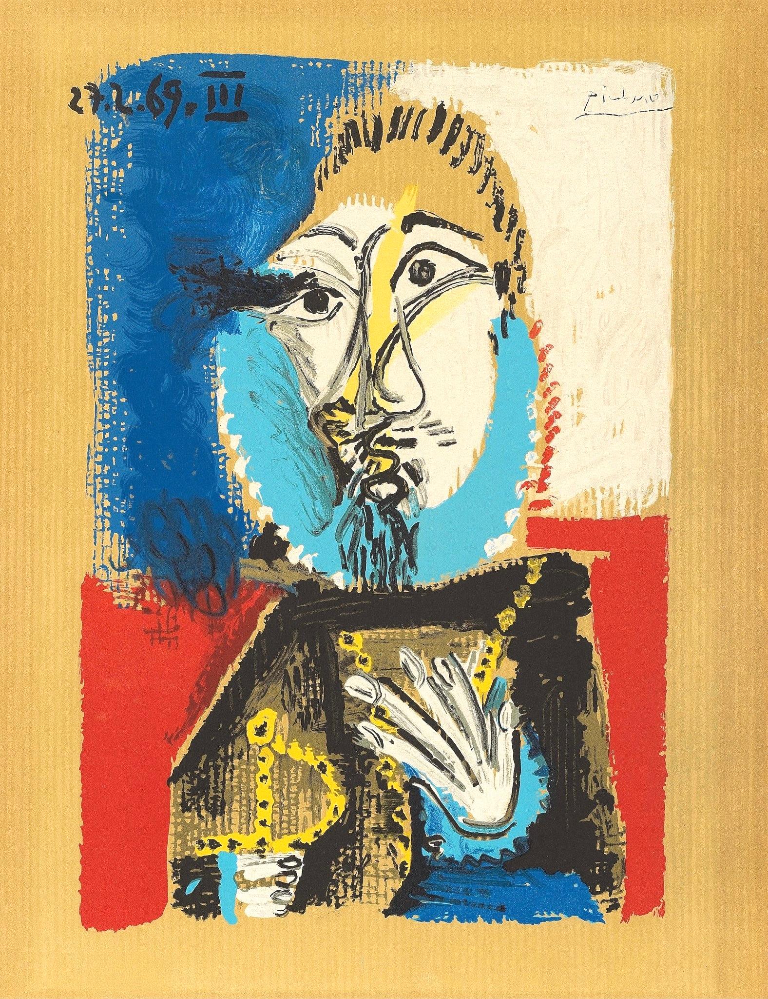 Lithograph on vélin d’Arches paper. Signed in the plate, as issued. Good condition. Notes: From the folio, Picasso, Vingt-Neuf Portraits Imaginaires, 1969. Published by Éditions Cercle d'Art, Paris; rendered by Marcel Salinas, Paris; printed by