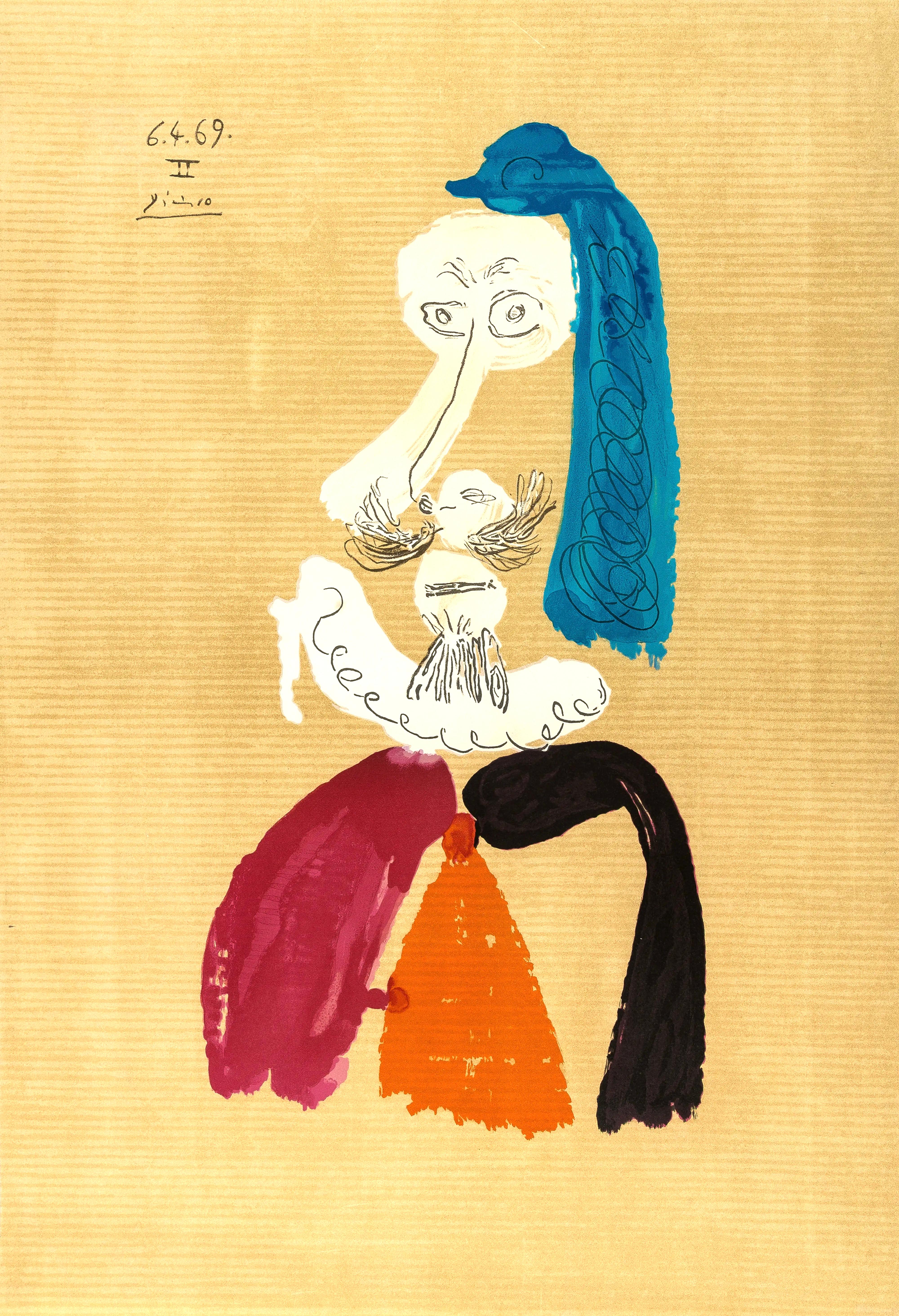 Lithograph on vélin d’Arches paper. Signed in the plate, as issued. Good condition. Notes: From the folio, Picasso, Vingt-Neuf Portraits Imaginaires, 1969. Published by Éditions Cercle d'Art, Paris; rendered by Marcel Salinas, Paris; printed by