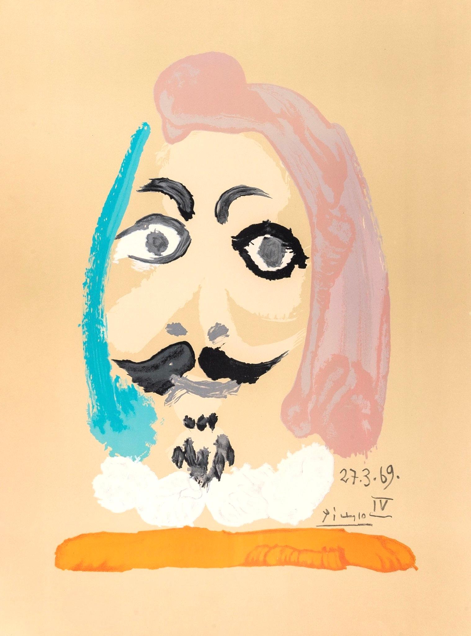 Lithograph on vélin d’Arches paper. Signed in the plate, as issued. Good condition. Notes: From the folio, Picasso, Vingt-Neuf Portraits Imaginaires, 1969. Published by Éditions Cercle d'Art, Paris; rendered by Marcel Salinas, Paris; printed by