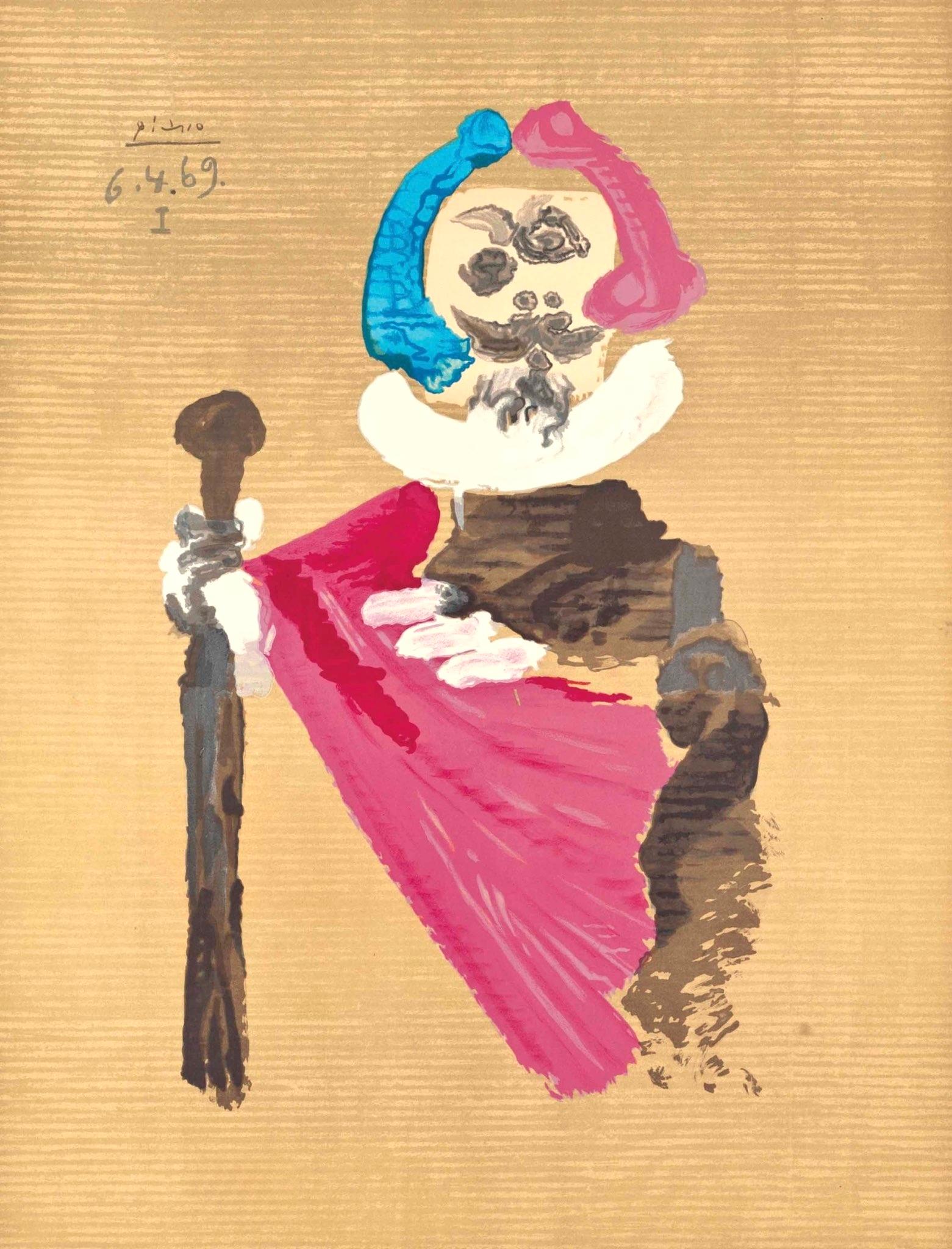Lithograph on vélin d’Arches paper. Signed in the plate, as issued. Good condition. Notes: From the folio, Picasso, Vingt-Neuf Portraits Imaginaires, 1969. Published by Éditions Cercle d'Art, Paris; rendered by Marcel Salinas, Paris; printed by