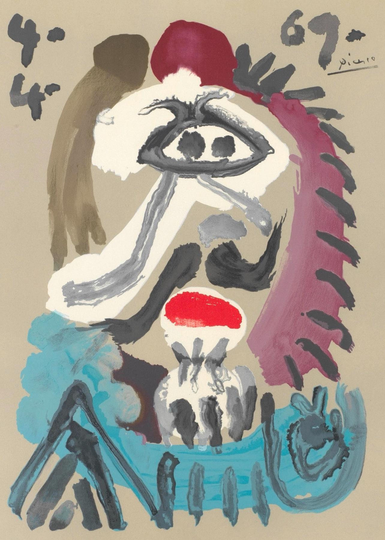 Pablo Picasso Figurative Print - Picasso, Composition (Orozco 207-261), Vingt-Neuf Portraits Imaginaires (after)