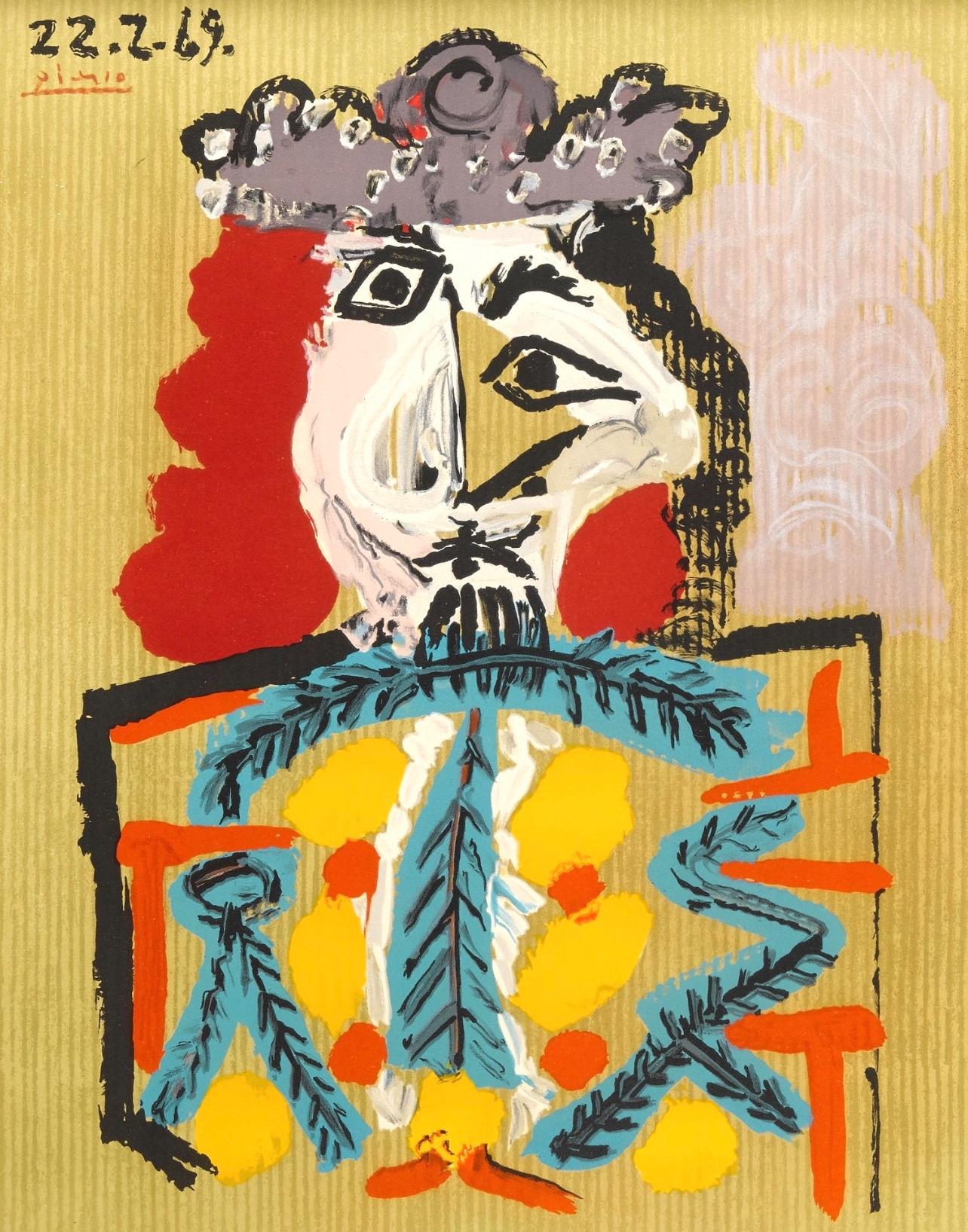 Pablo Picasso Figurative Print – Picasso, Composition (Orozco 207-261), Vingt-Neuf Porträts Imaginaires (nach)