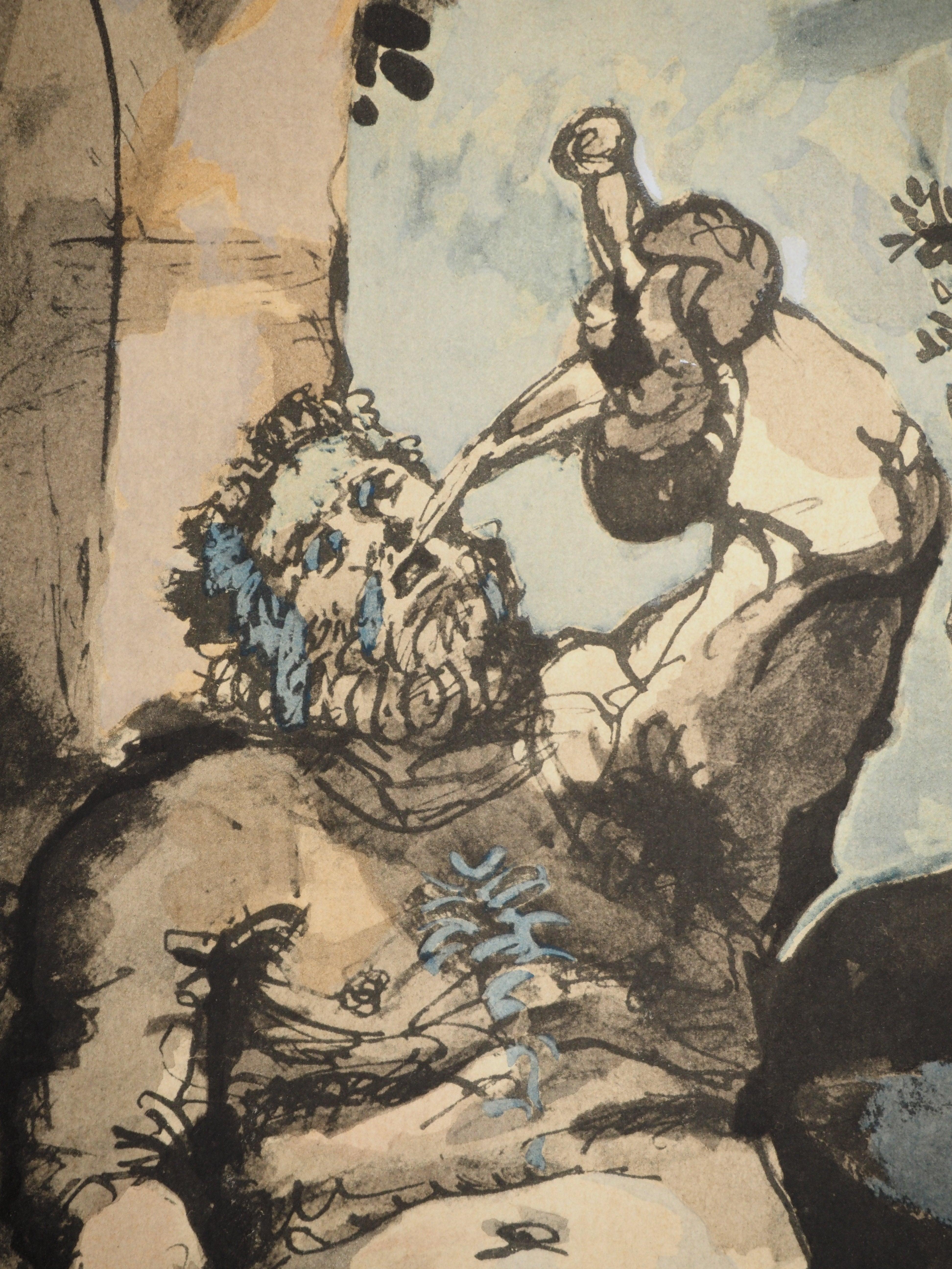 Picasso, Composition (Orozco 238), Picasso, La flûte double (d'après) - Print de Pablo Picasso