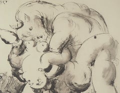 Pablo Picasso, Minotaur and Nude, from The Double Flute, 1967 (after)