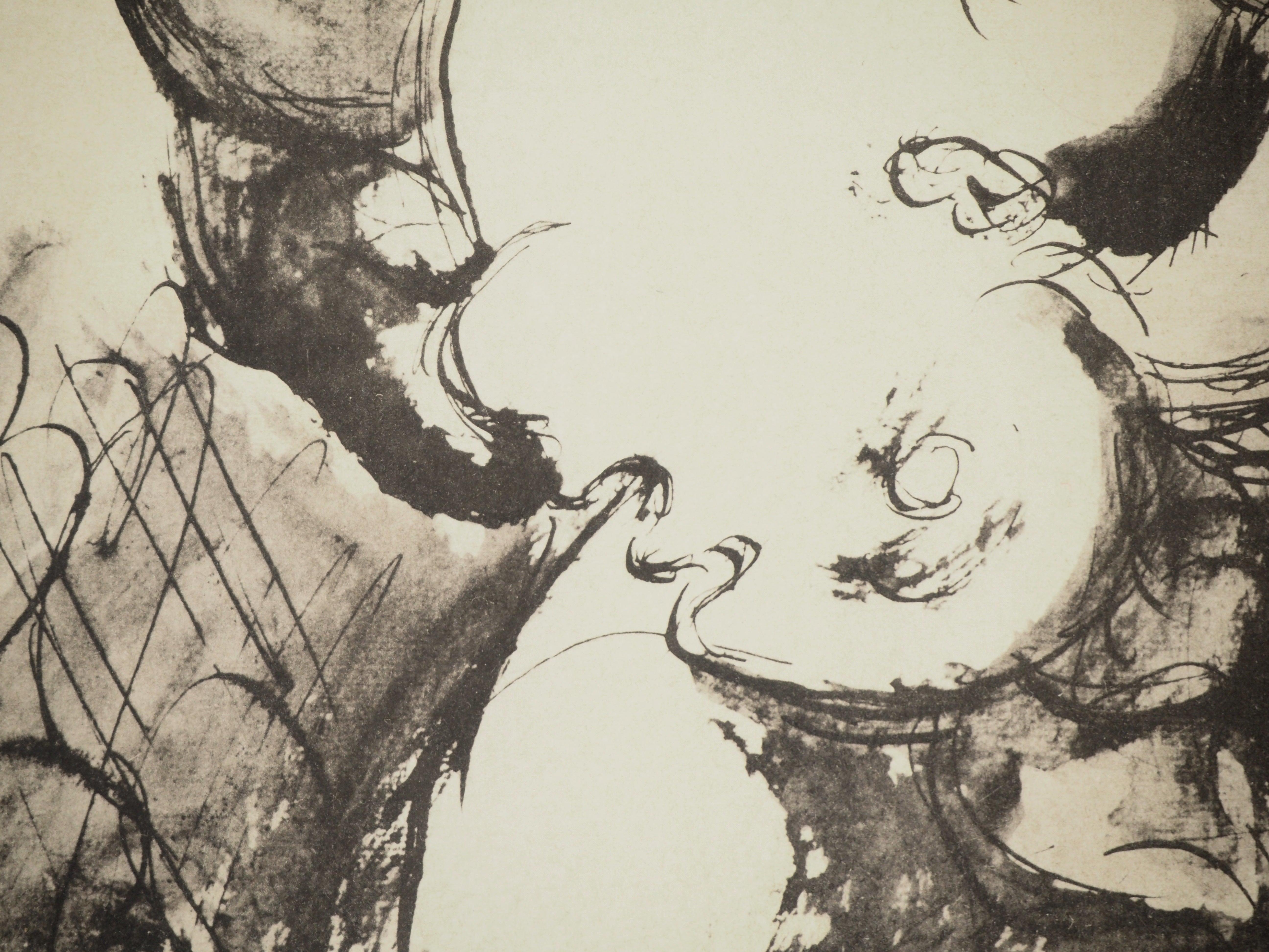 Picasso, Composition (Orozco 238), Picasso, La flûte double (d'après) - Cubisme Print par Pablo Picasso