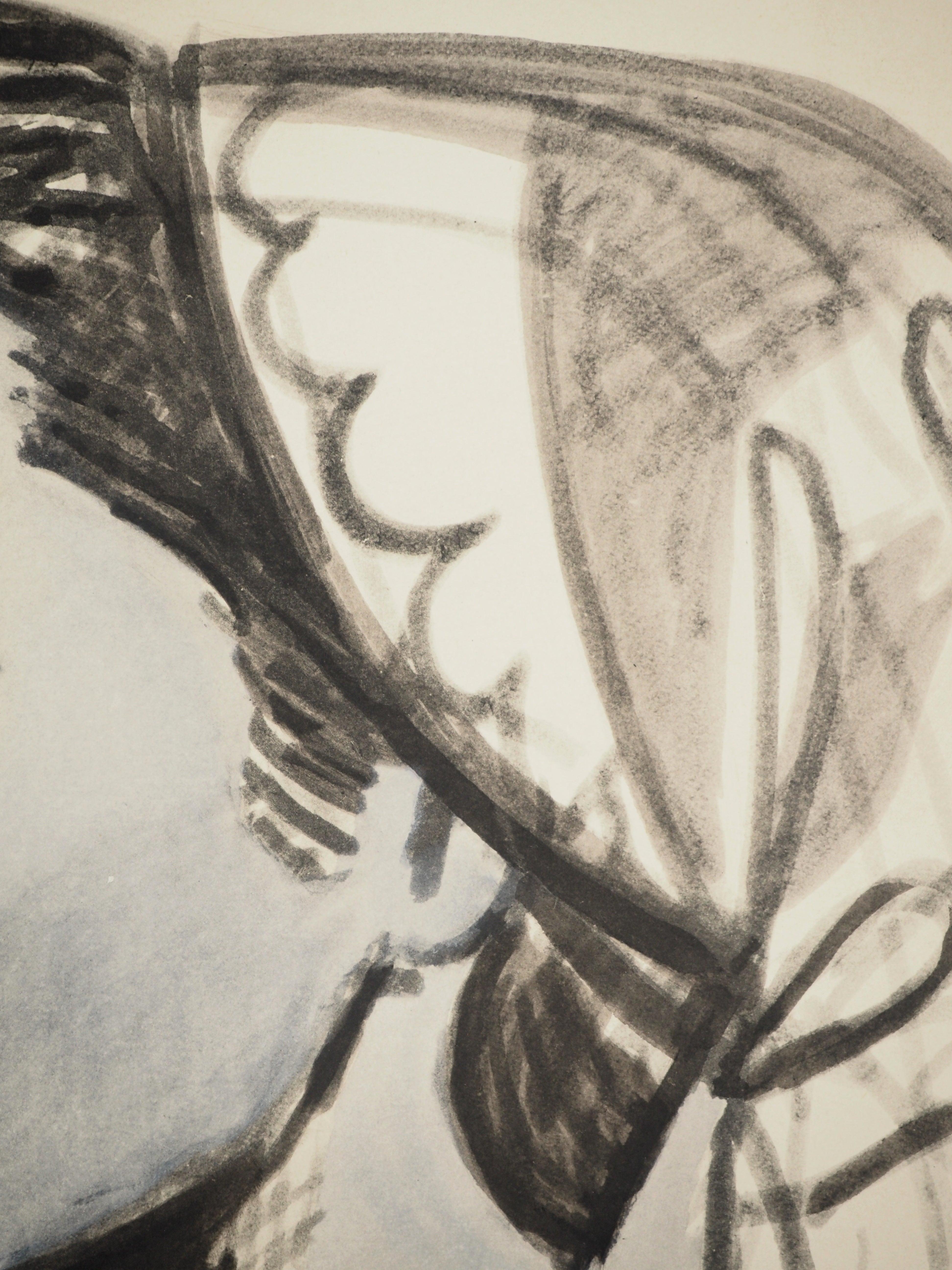 Picasso, Composition (Orozco 238), Picasso, La flûte double (after) - Beige Landscape Print by Pablo Picasso