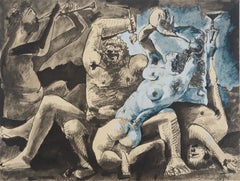 Picasso, Composition (Orozco 238), Picasso, La flûte double (after)