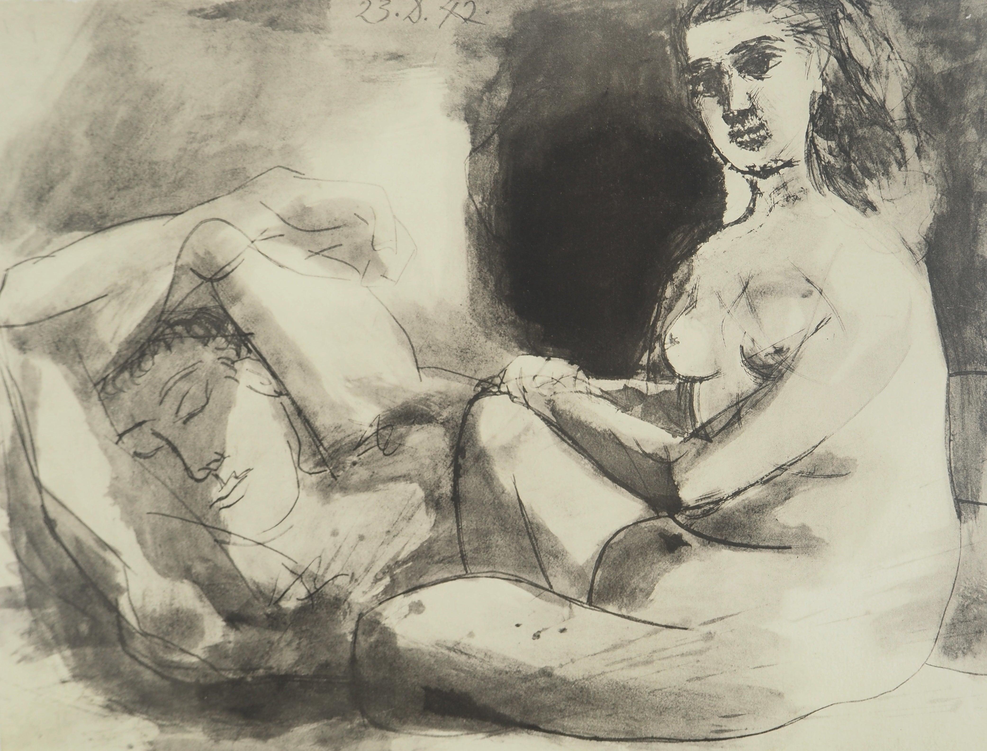 Picasso, Composition (Orozco 238), Picasso, La flûte double (after)