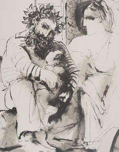 Picasso, Composition (Orozco 238), Picasso, La flûte double (after)