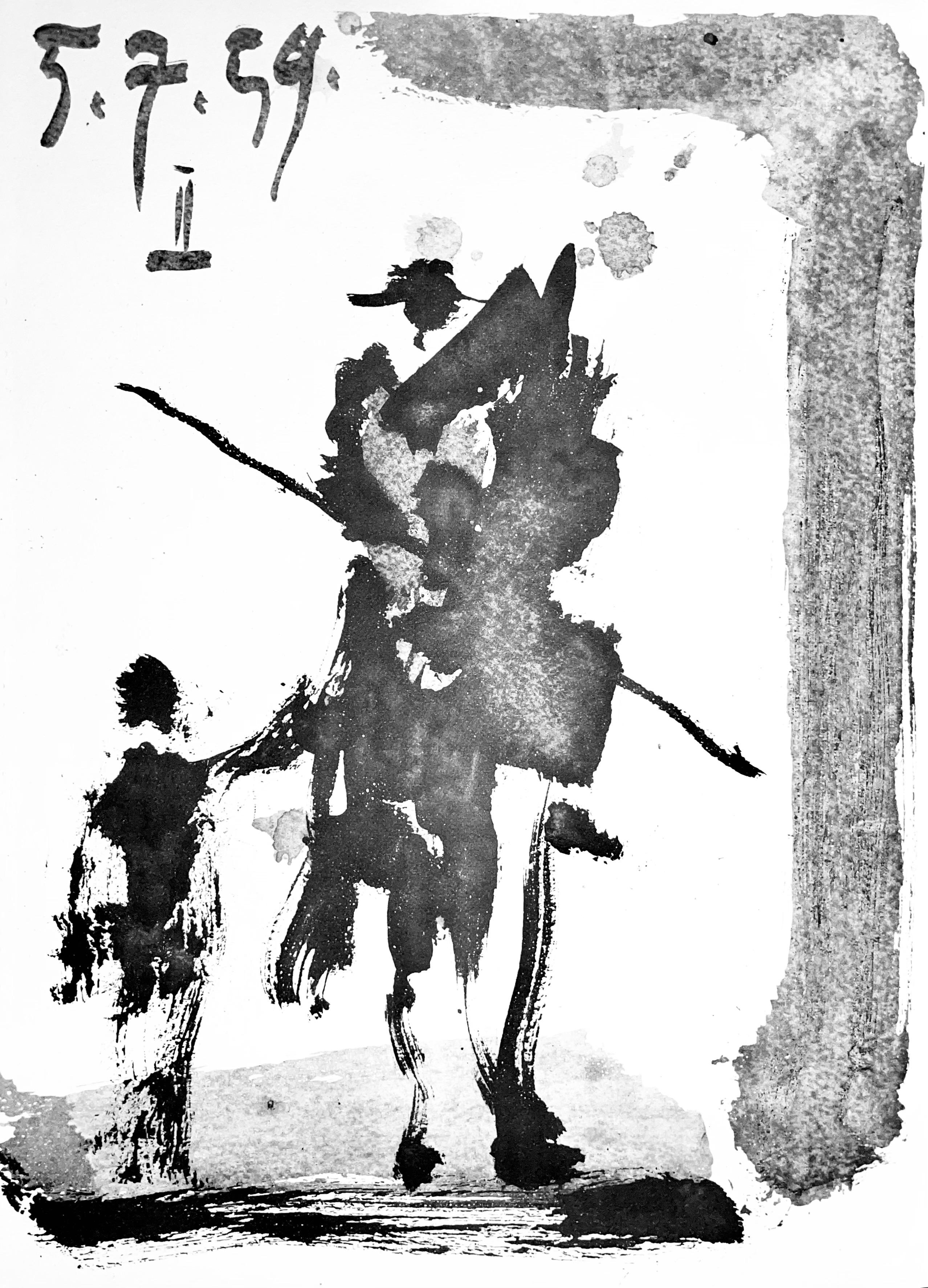 Héliogravure on vélin paper. Paper Size: 14.75 x 10.5 inches. Inscription: Unsigned and unnumbered, as issued. Notes: From the album, Pablo Picasso, Toros y toreros, 1961. Published by Les Éditions Cercle d'Art, Paris; printed by Bosson et Auclair,