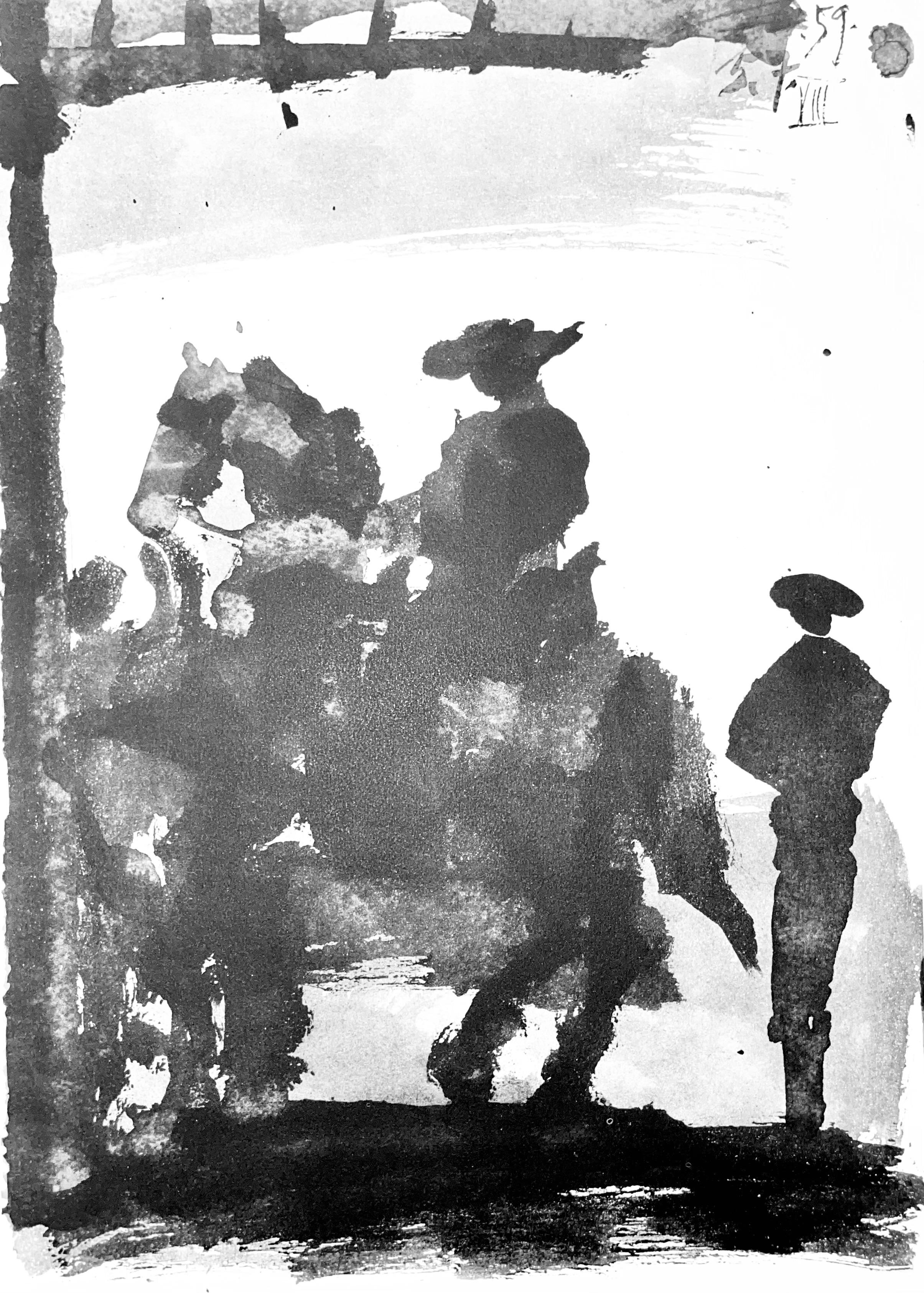 Héliogravure on vélin paper. Paper Size: 14.75 x 10.5 inches. Inscription: Unsigned and unnumbered, as issued. Notes: From the album, Pablo Picasso, Toros y toreros, 1961. Published by Les Éditions Cercle d'Art, Paris; printed by Bosson et Auclair,