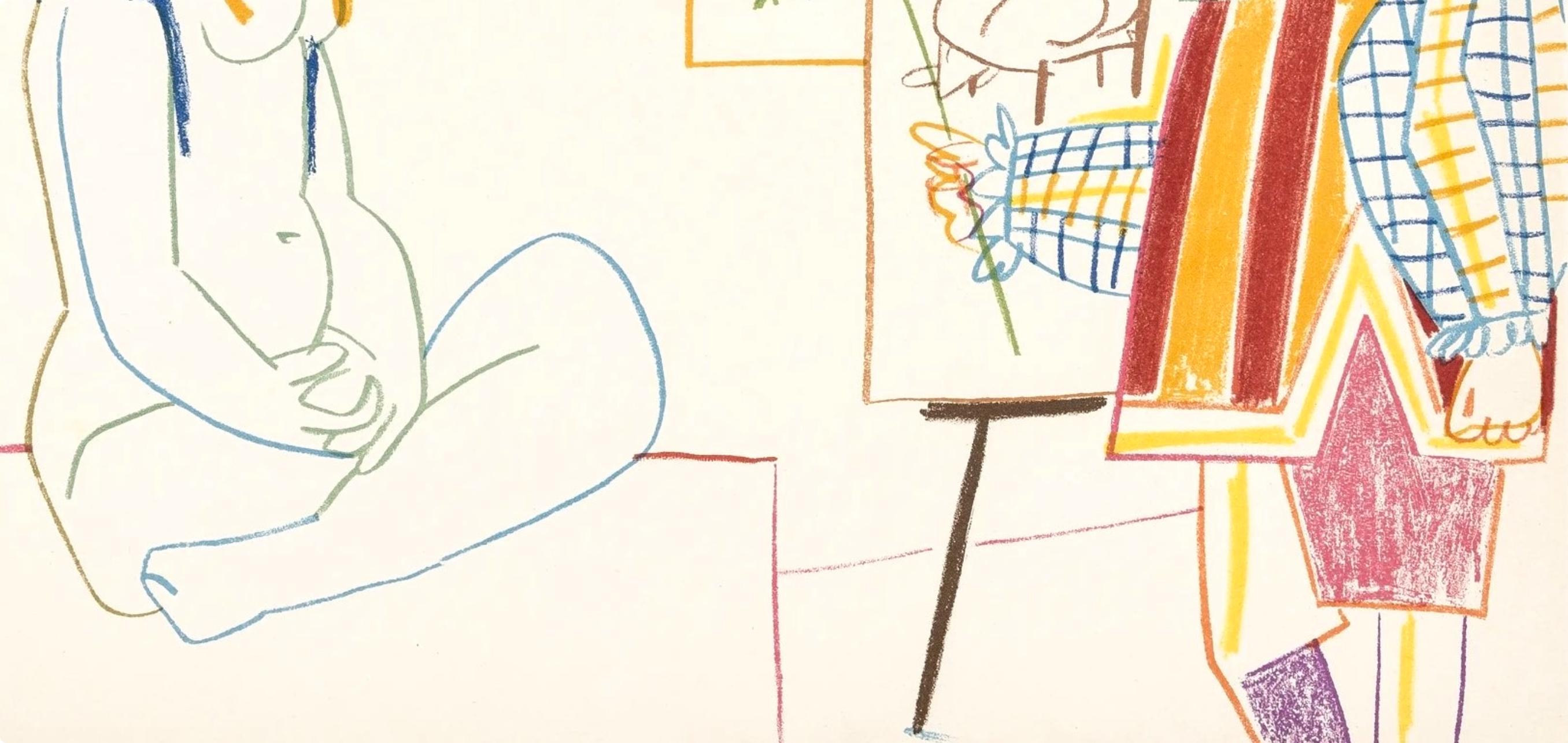 Picasso, Composition, Picasso and the Human Comedy (after) - Cubist Print by Pablo Picasso