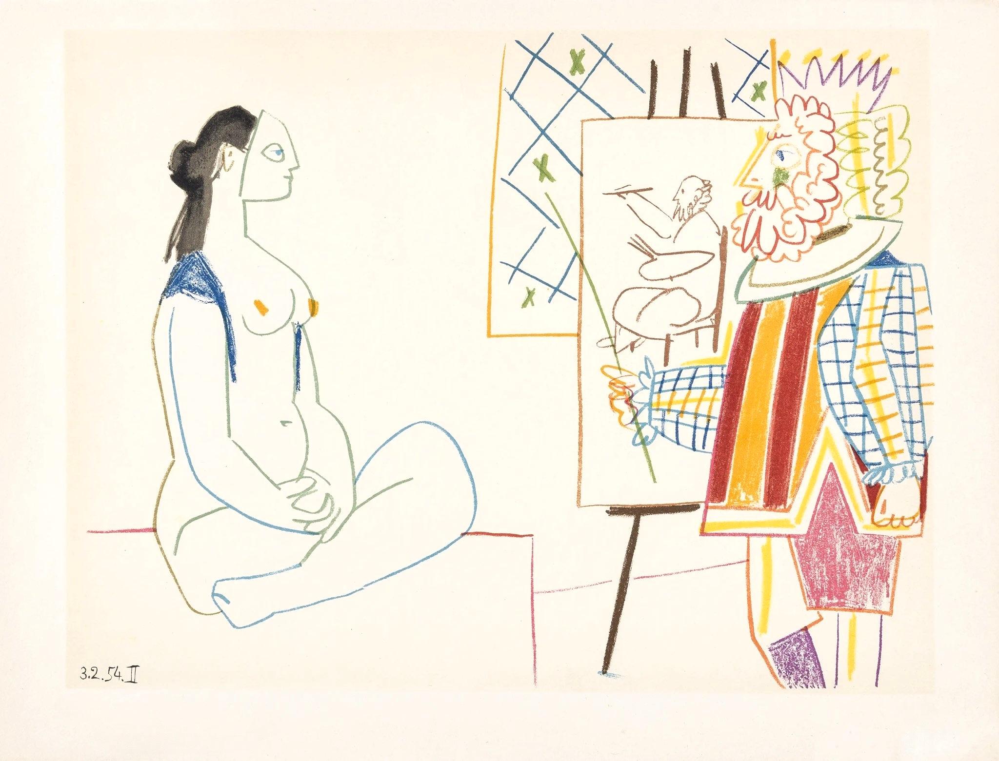 Picasso, Composition, Picasso and the Human Comedy (after) 3