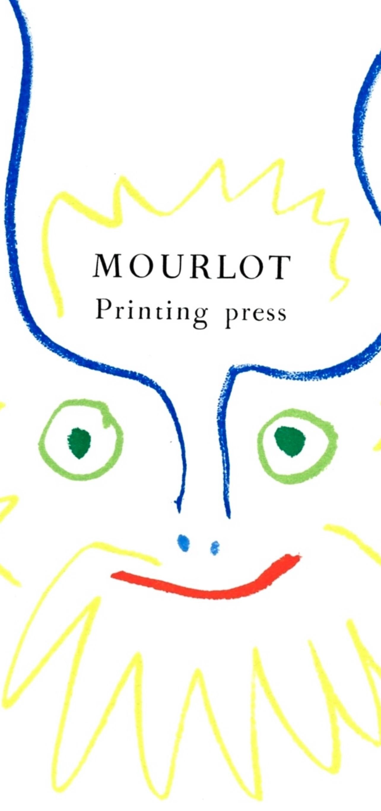 Picasso (tariff free*), Composition, Prints from the Mourlot Press (after) - Yellow Abstract Print by Pablo Picasso