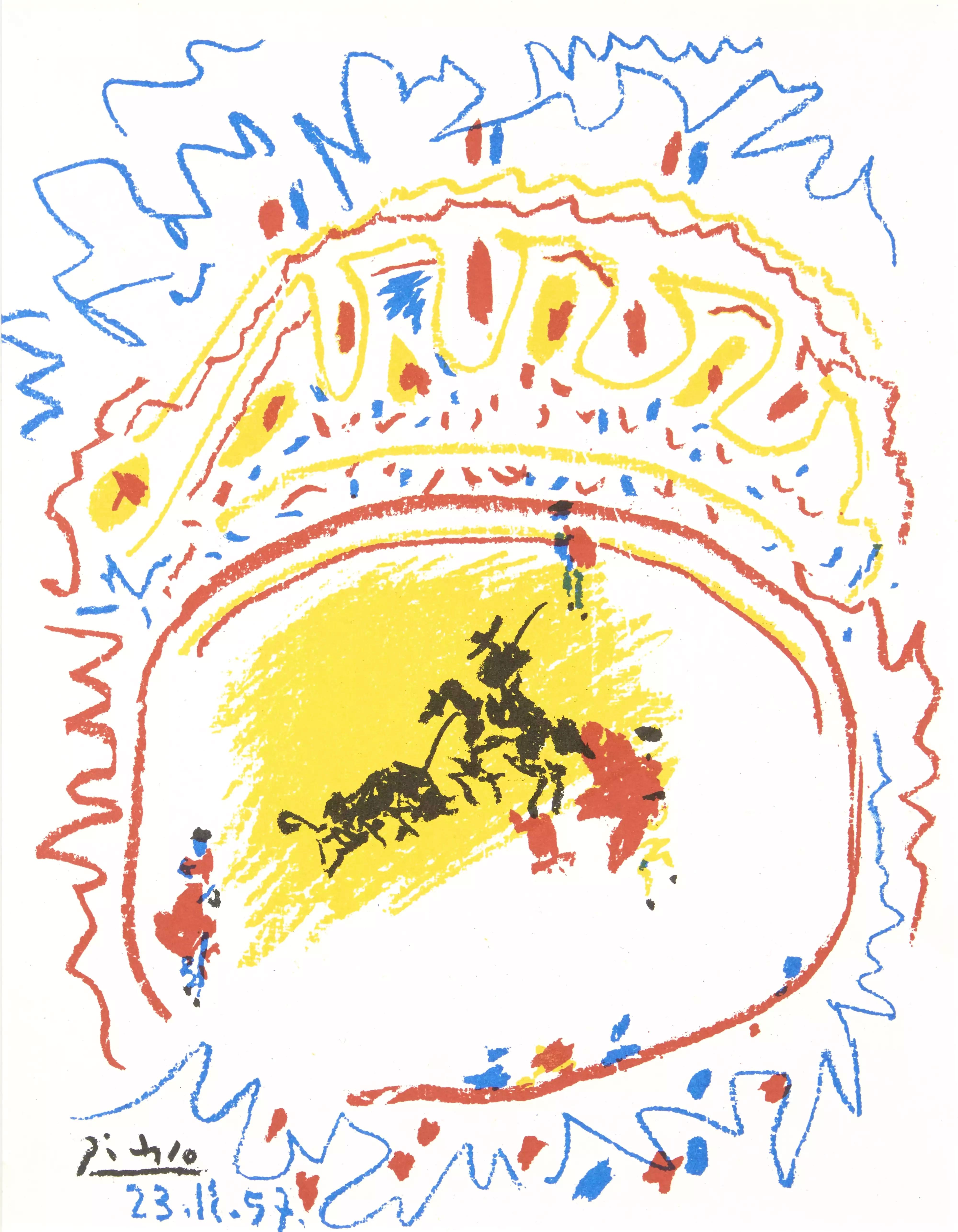 Pablo Picasso Figurative Print - Picasso, Corrida (Cramer 92; Bloch 839; Mourlot 302), XXe Siècle (after)