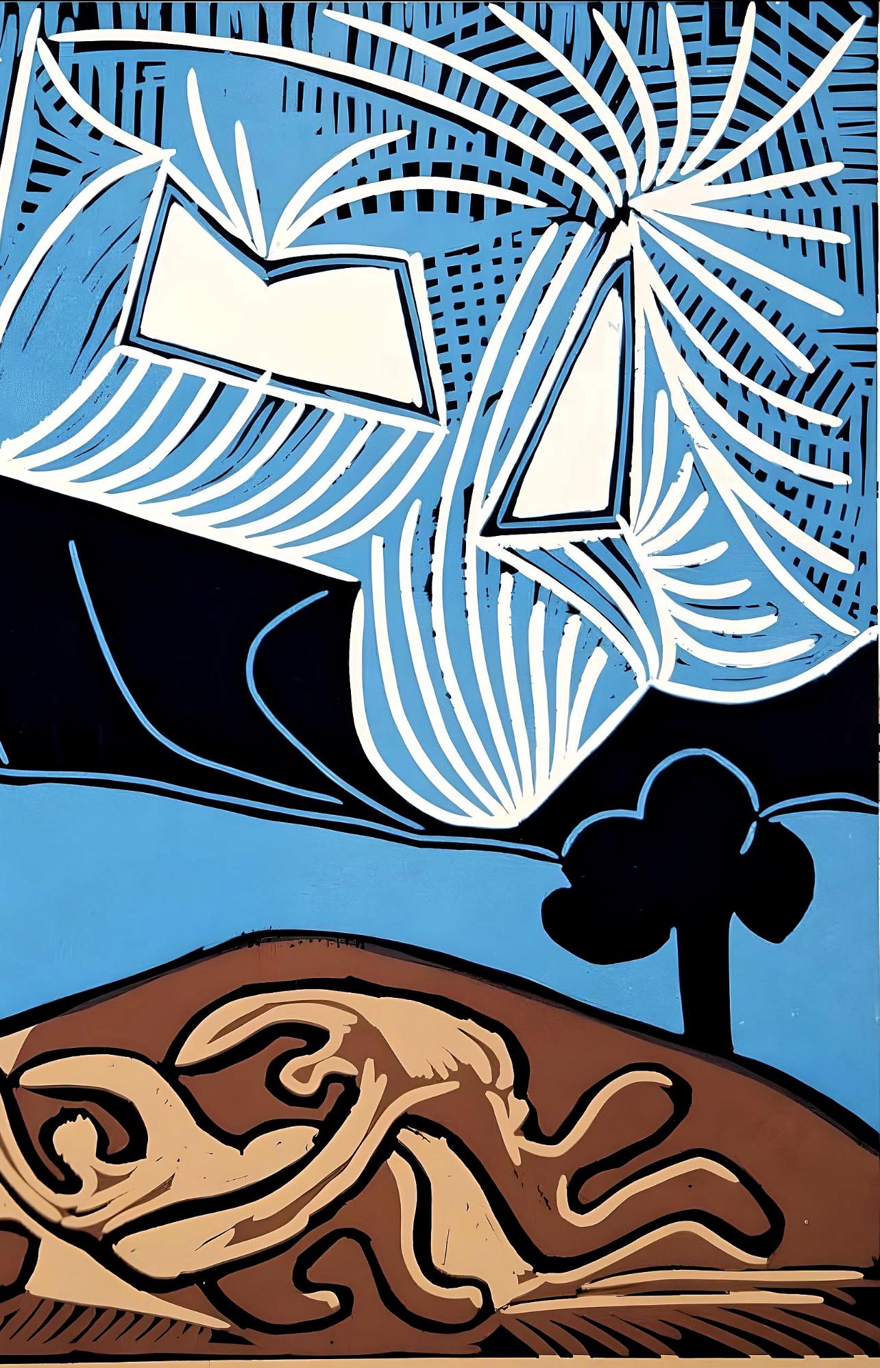 Linocut on wove paper. Inscription: Unsigned and unnumbered, as issued. Good condition; unframed. Notes: From the volume, Pablo Picasso: Linogravures. Published by Éditions Cercle d'Art, Paris; printed by Verlag Gerd Hatje, Stuttgart 1962.

PABLO