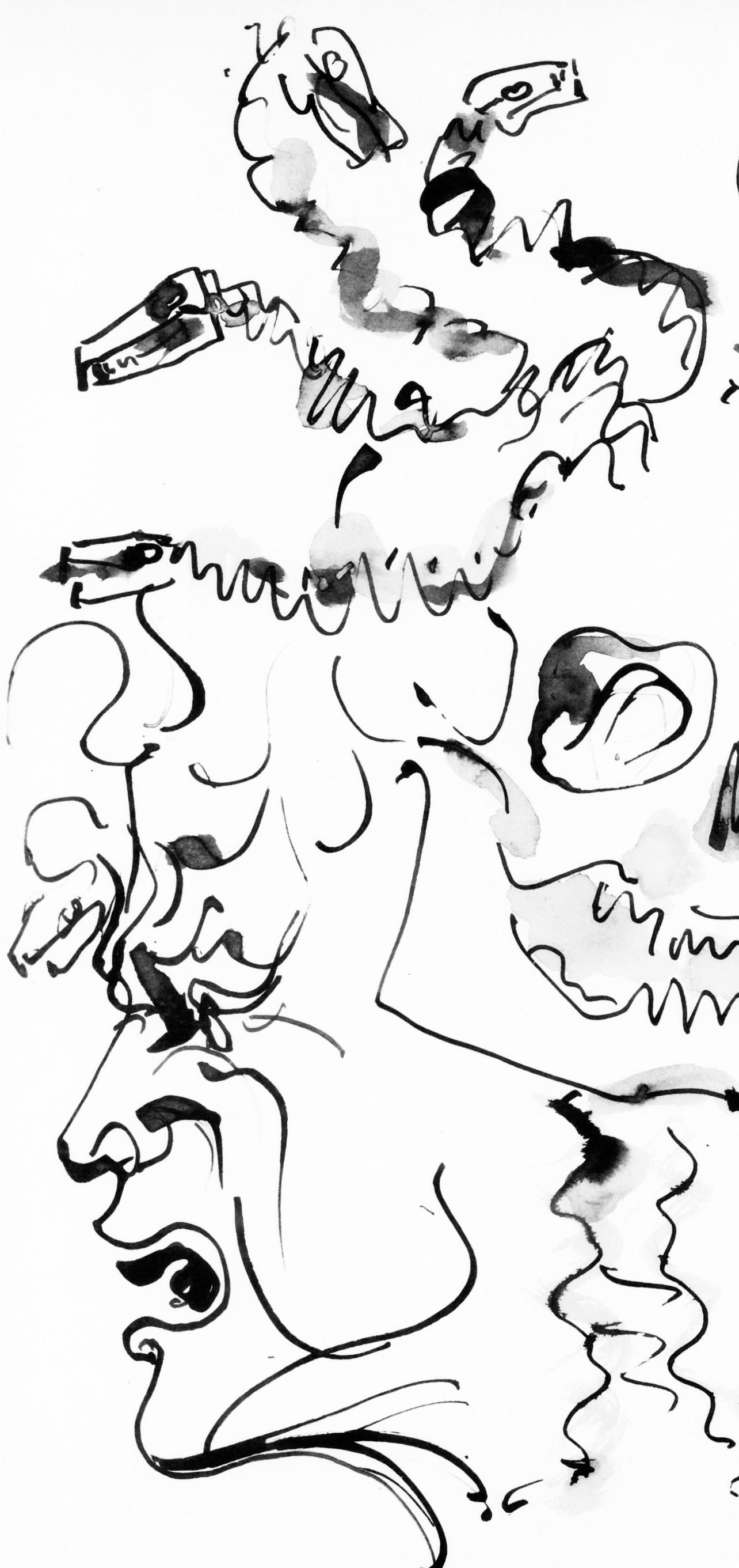 Picasso, Crânes et têtes de Méduse (Cramer 84 ; Johnson/Stein 77) (d'après) - Gris Figurative Print par Pablo Picasso