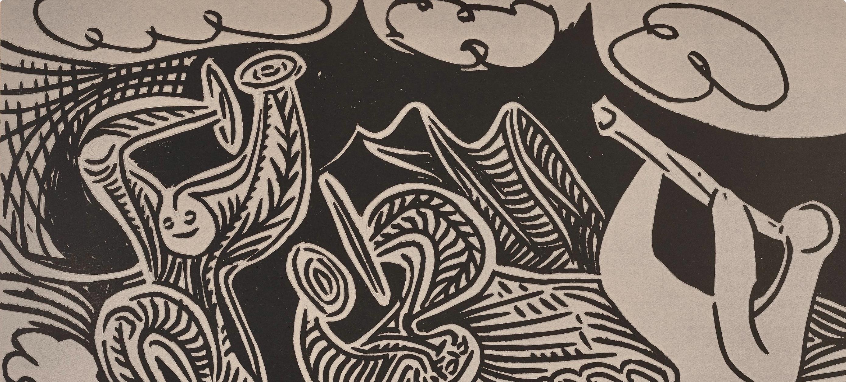 Picasso, Danseurs et musicien (Orozco 214), Grabados al linóleo (d'après) - Print de Pablo Picasso