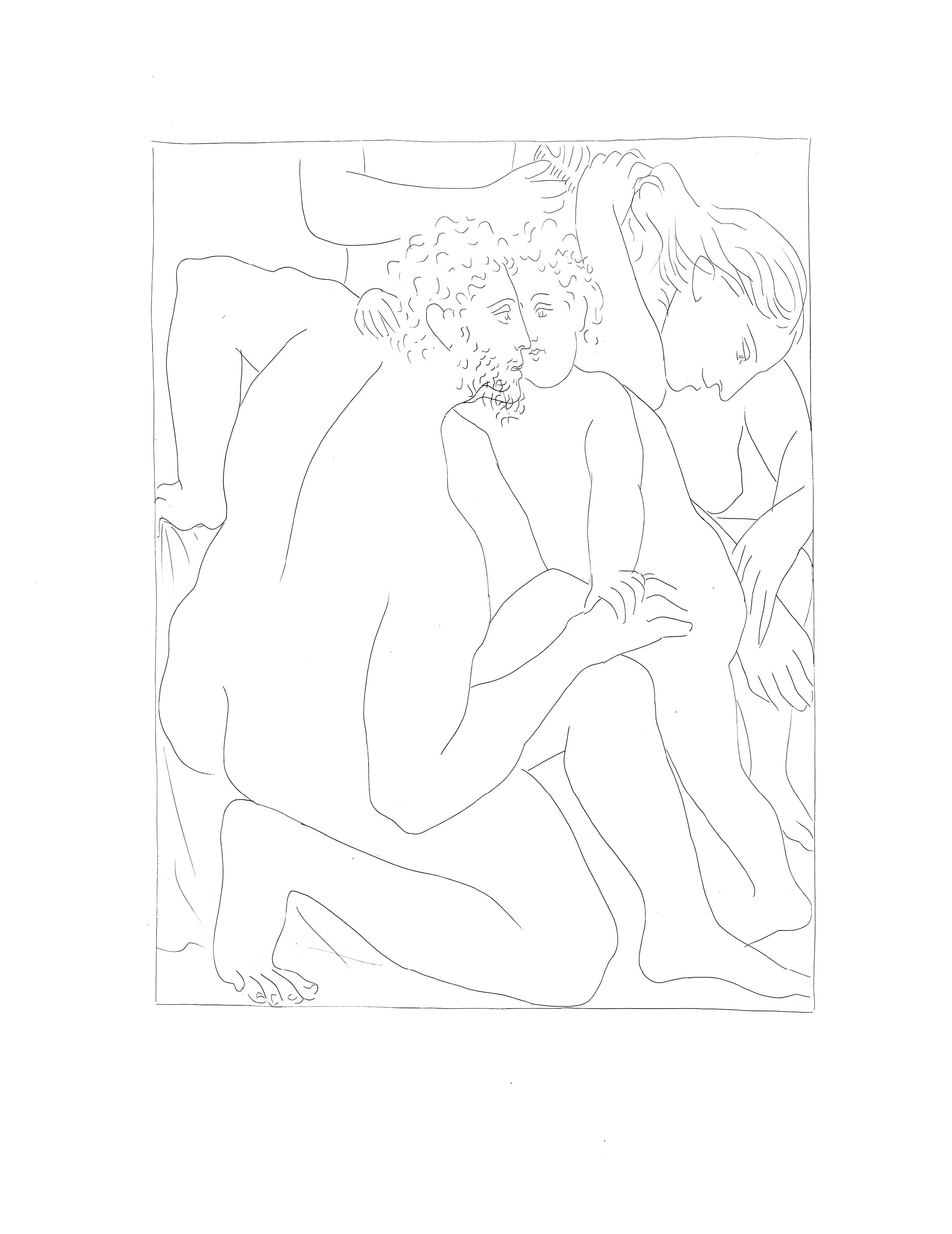 Lithograph on vélin papier Vergé fin blanc des papeteries de Bellerive paper. Paper size: 11.02 x 8.66 inches. Inscription: Unsigned and unnumbered, as issued. Notes: From the folio, Suite des reproductions des Eaux-fortes de Pablo Picasso pour