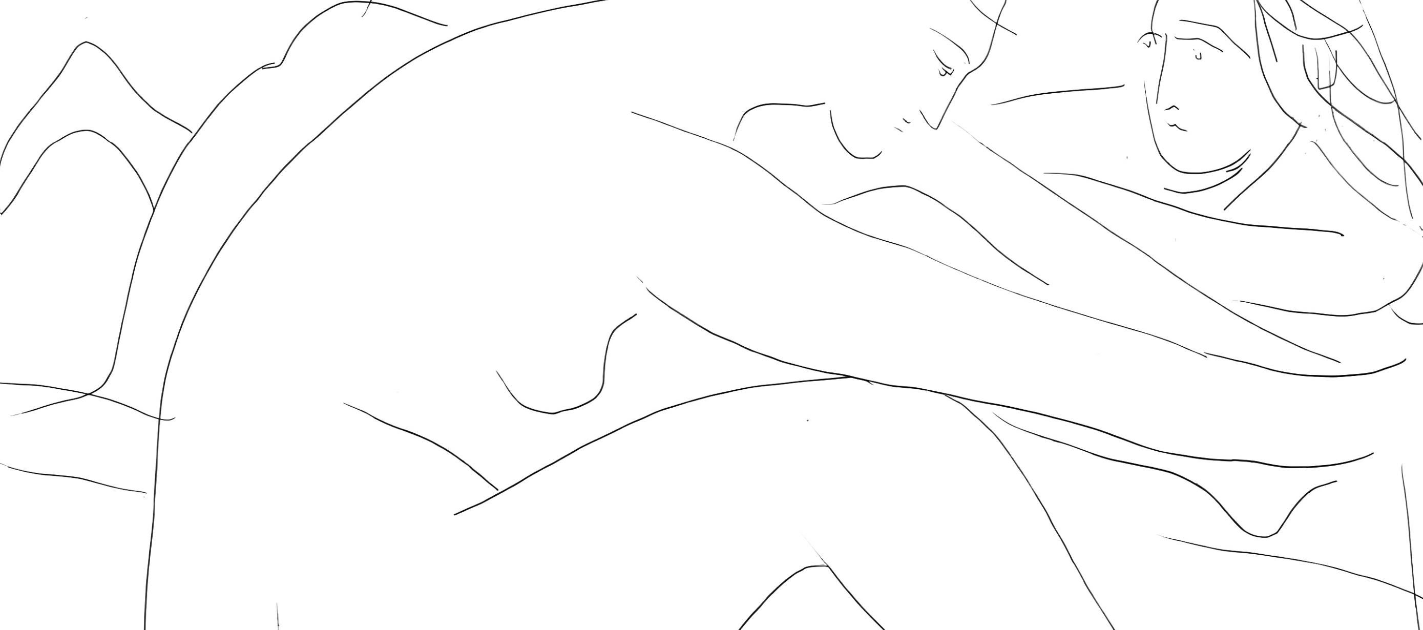 Picasso, Deux femmes nues, Les Métamorphoses (after) - Cubist Print by Pablo Picasso