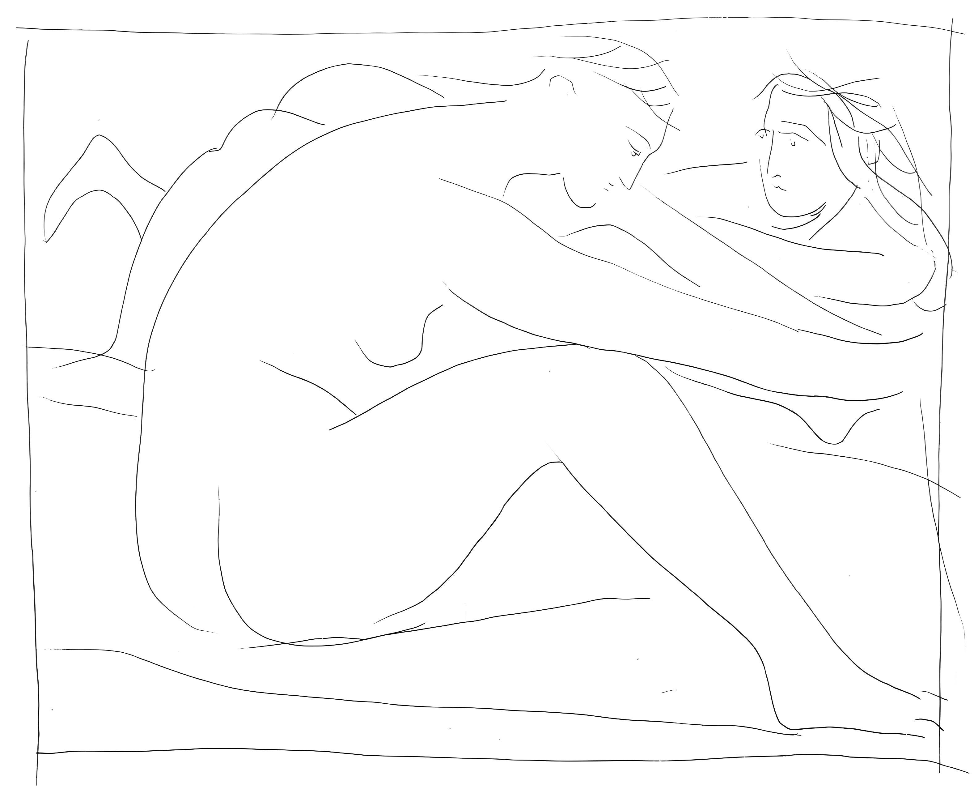 Pablo Picasso Abstract Print - Picasso, Deux femmes nues, Les Métamorphoses (after)