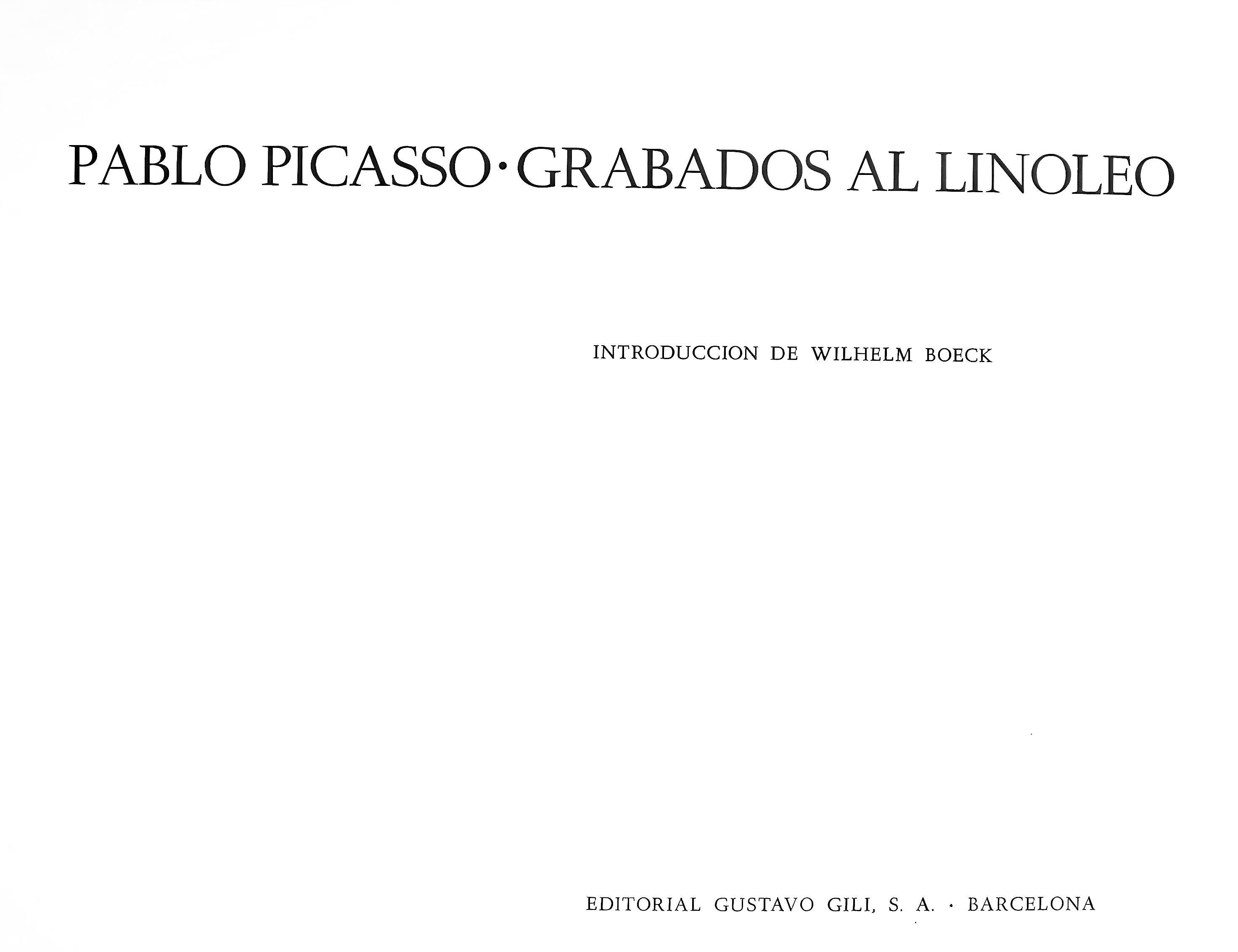 Linocut on vélin paper. Paper Size: 12.5 x 14.5 inches; image size: 10.5 x 12.75 inches. Inscription: Unsigned and unnumbered, as issued. Catalogue raisonné reference: Orozco, M. (2018). Picasso. 70 years of book illustration Catalogue raisonné.